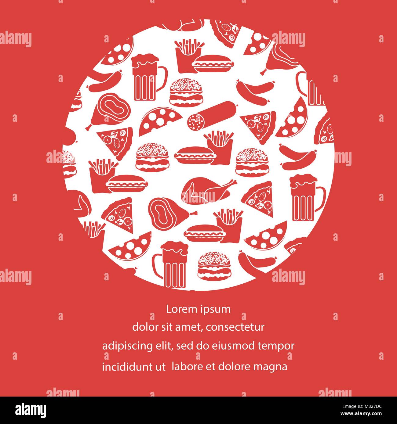 Beer Different Types Of Food And Fast Food Design For Banner And