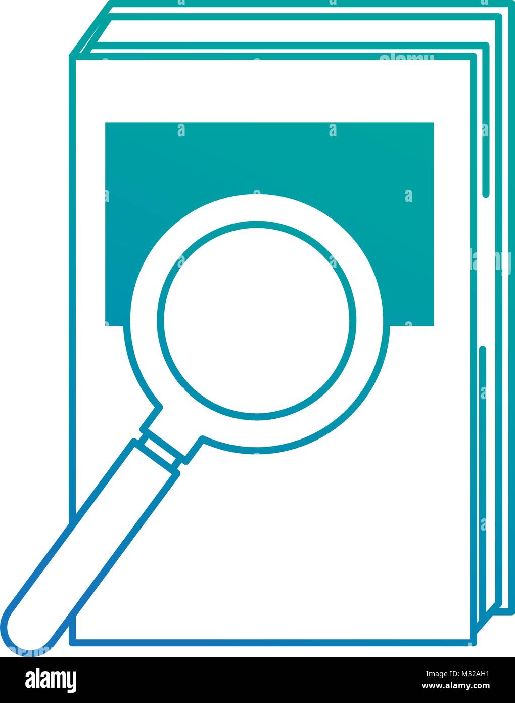text book with magnifying glass Stock Vector Image & Art - Alamy
