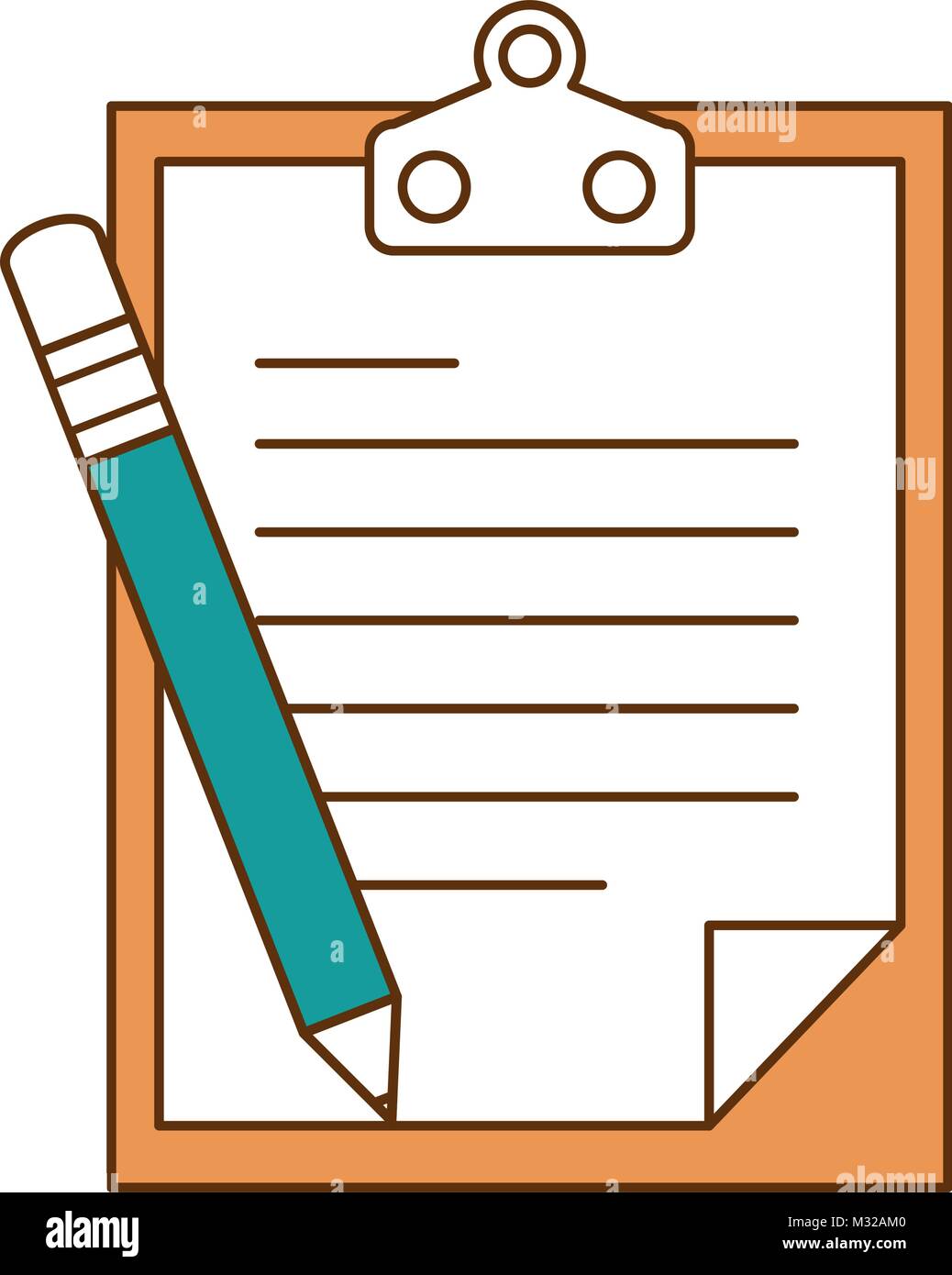 clipboard paper with pencil Stock Vector Image & Art Alamy