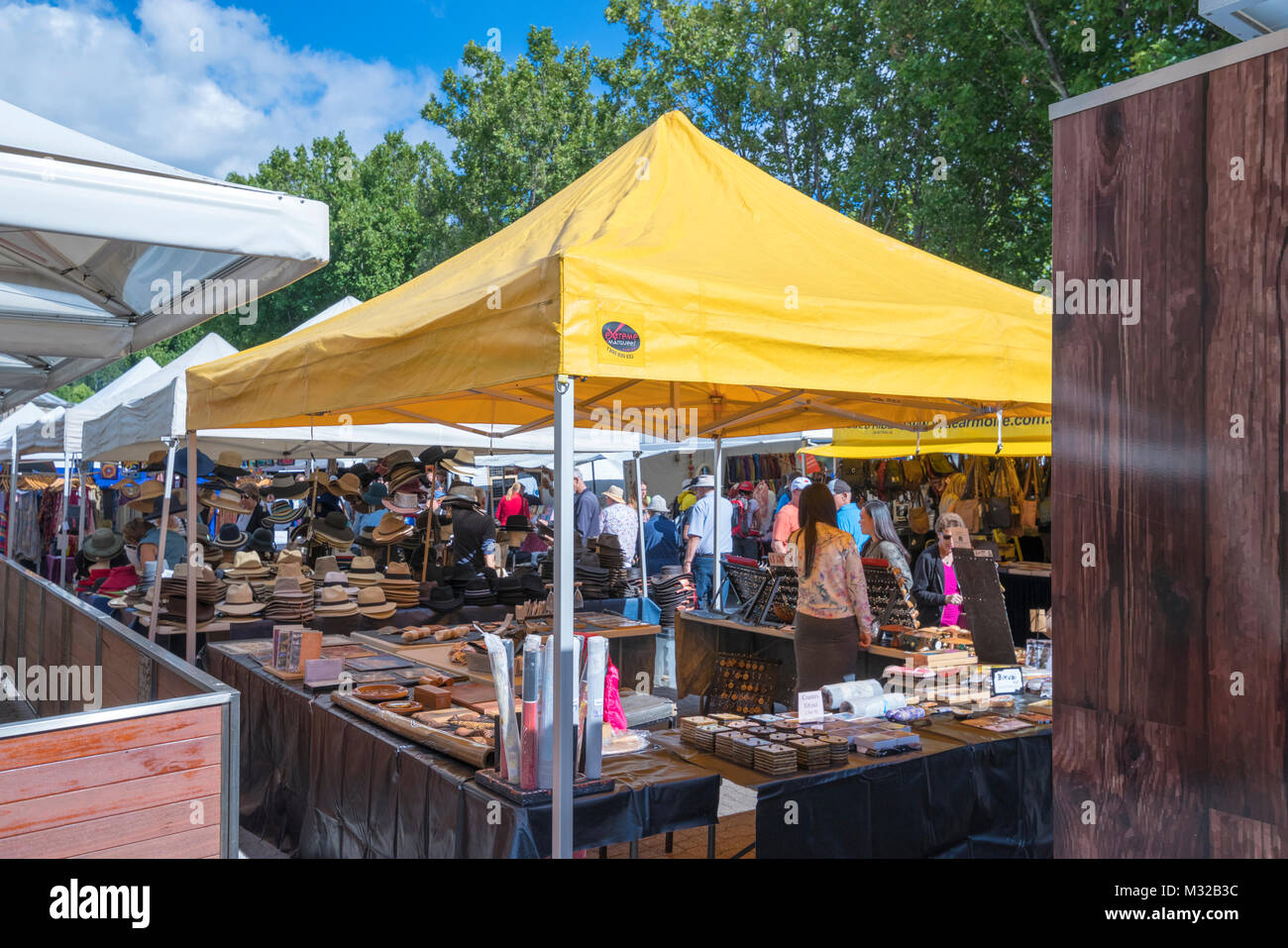 Salamanca Market is a street market in Salamanca Place, Hobart, Tasmania, Australia Stock Photo