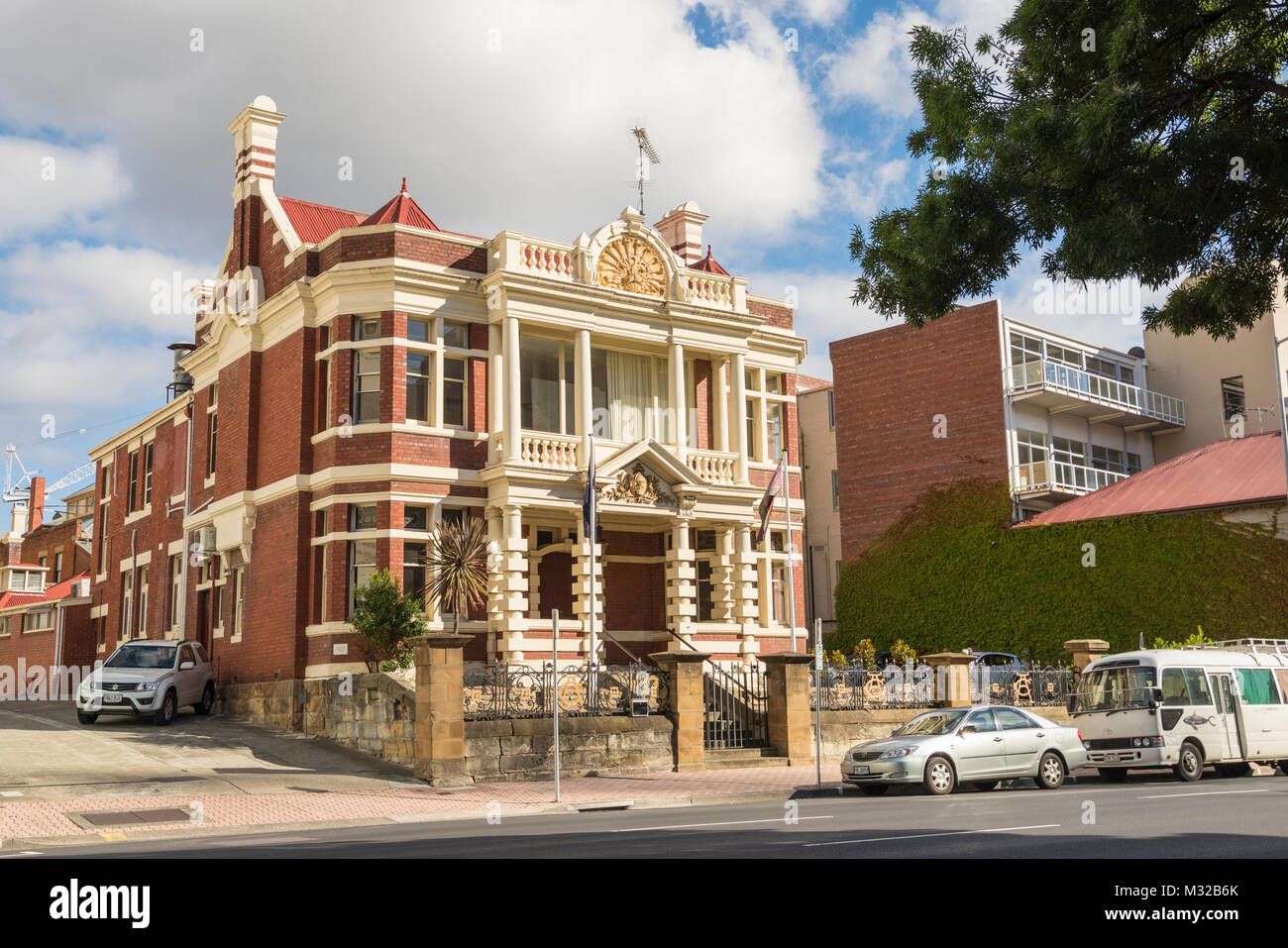 Athenaeum Club, Davey Street, Hobart Stock Photo