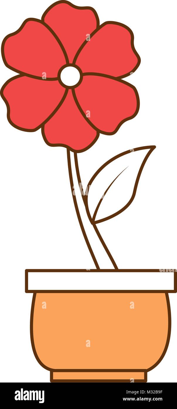 beautiful flower in pot Stock Vector Image & Art - Alamy