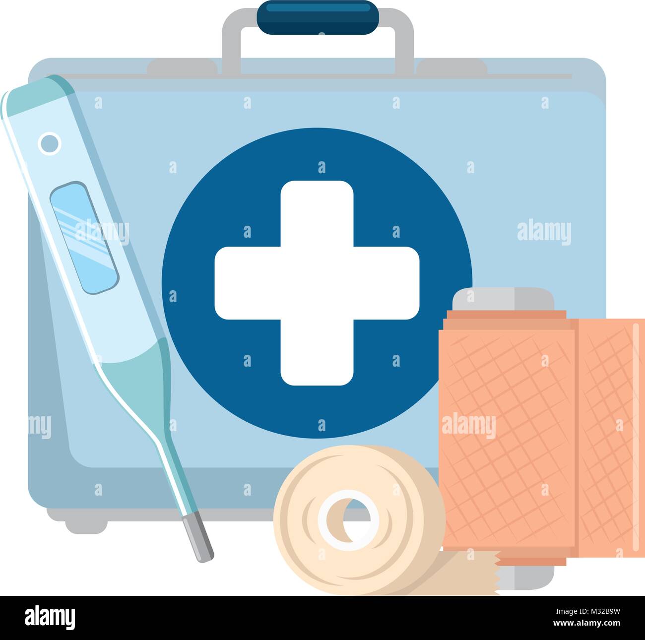 medical kit with thermometer and bandages Stock Vector Image & Art Alamy