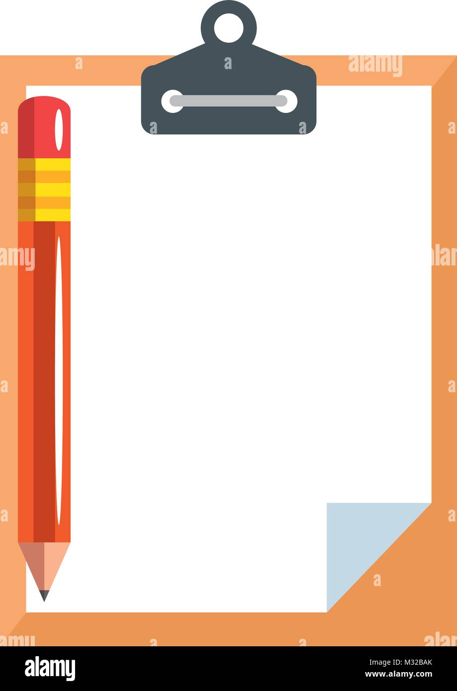 clipboard paper with pencil Stock Vector Image & Art - Alamy