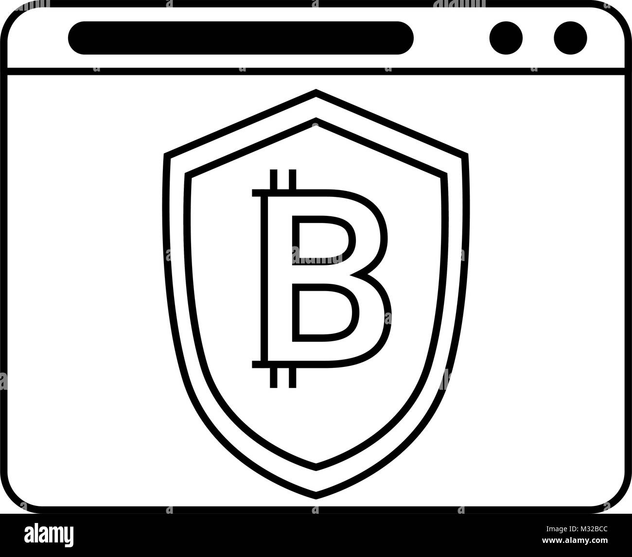 template with shield and bitcoin icon Stock Vector Image & Art - Alamy