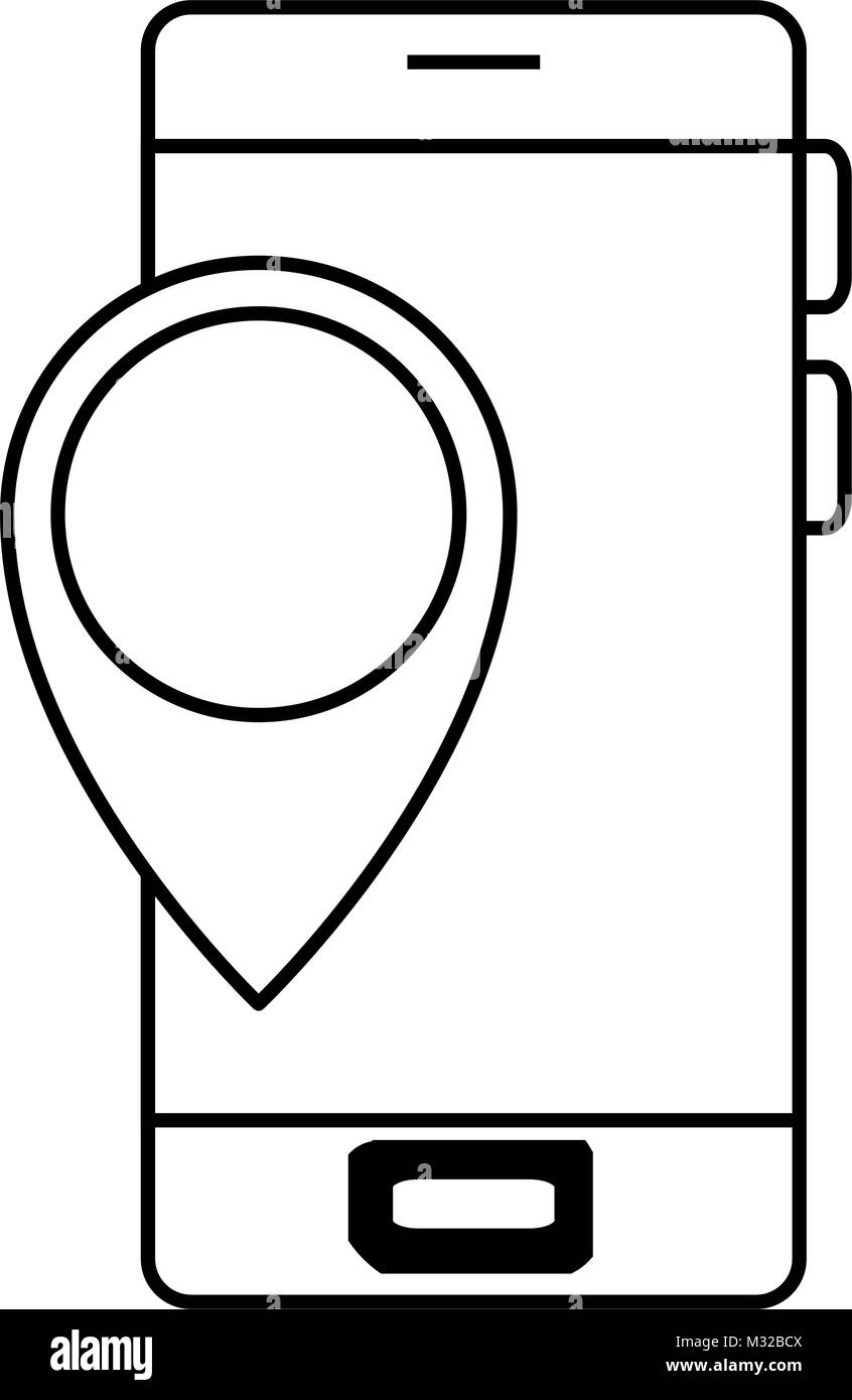smartphone with pin location Stock Vector Image & Art - Alamy