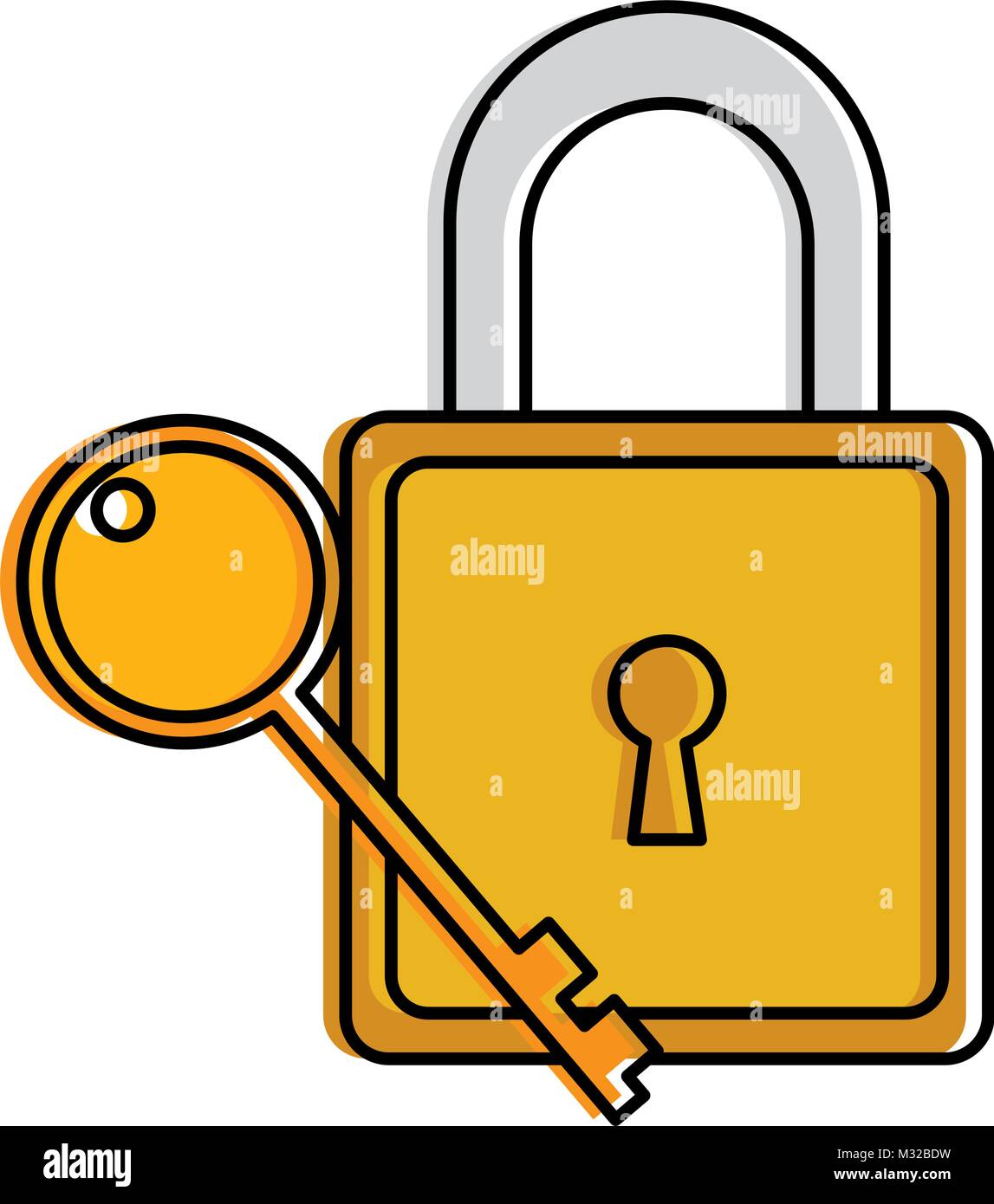 safe secure padlock with key Stock Vector Image & Art - Alamy