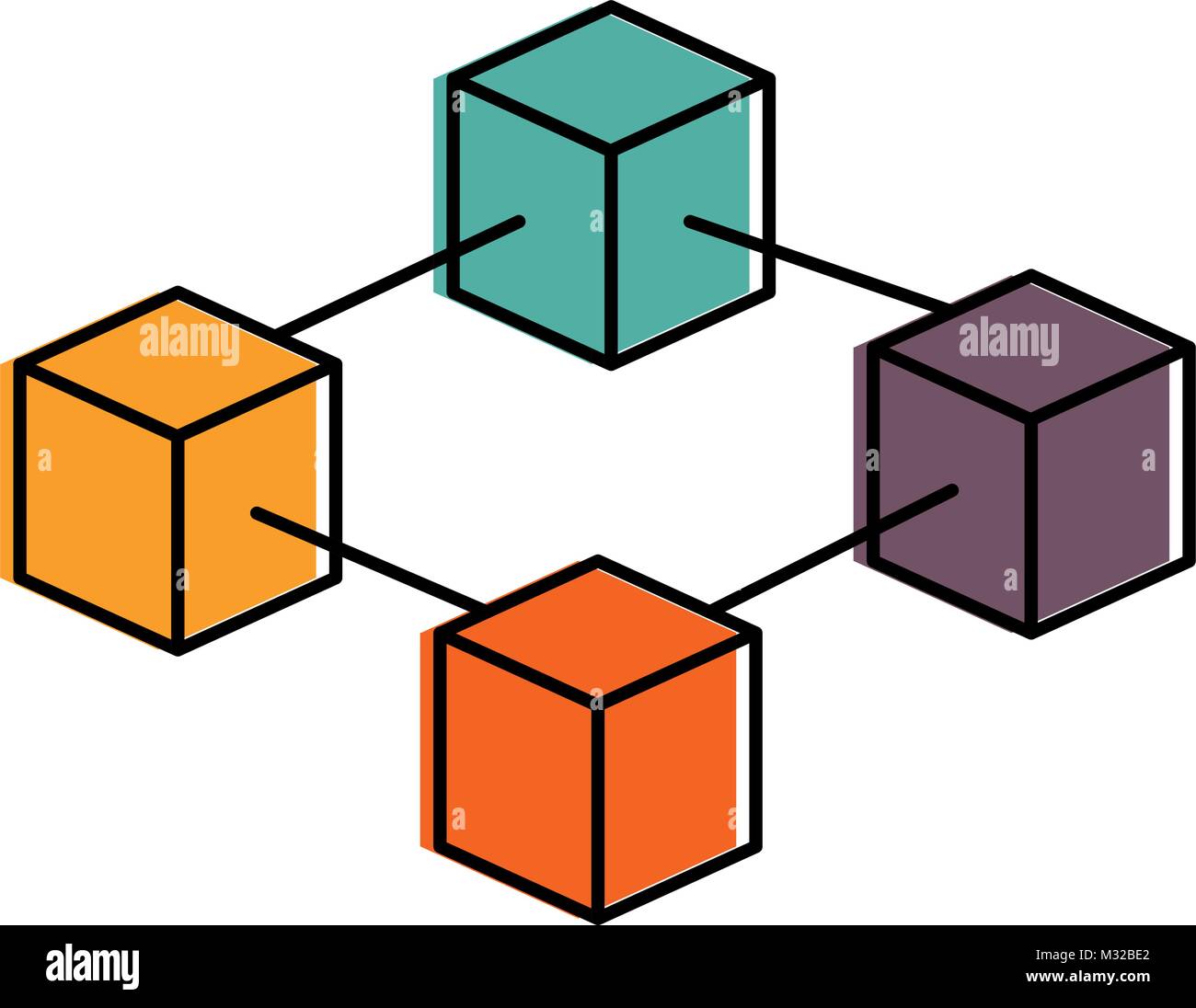 Network data graph block chain Stock Vector Images - Alamy