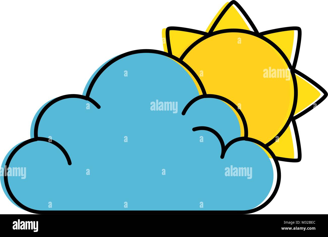 summer sun with clouds Stock Vector Image & Art - Alamy