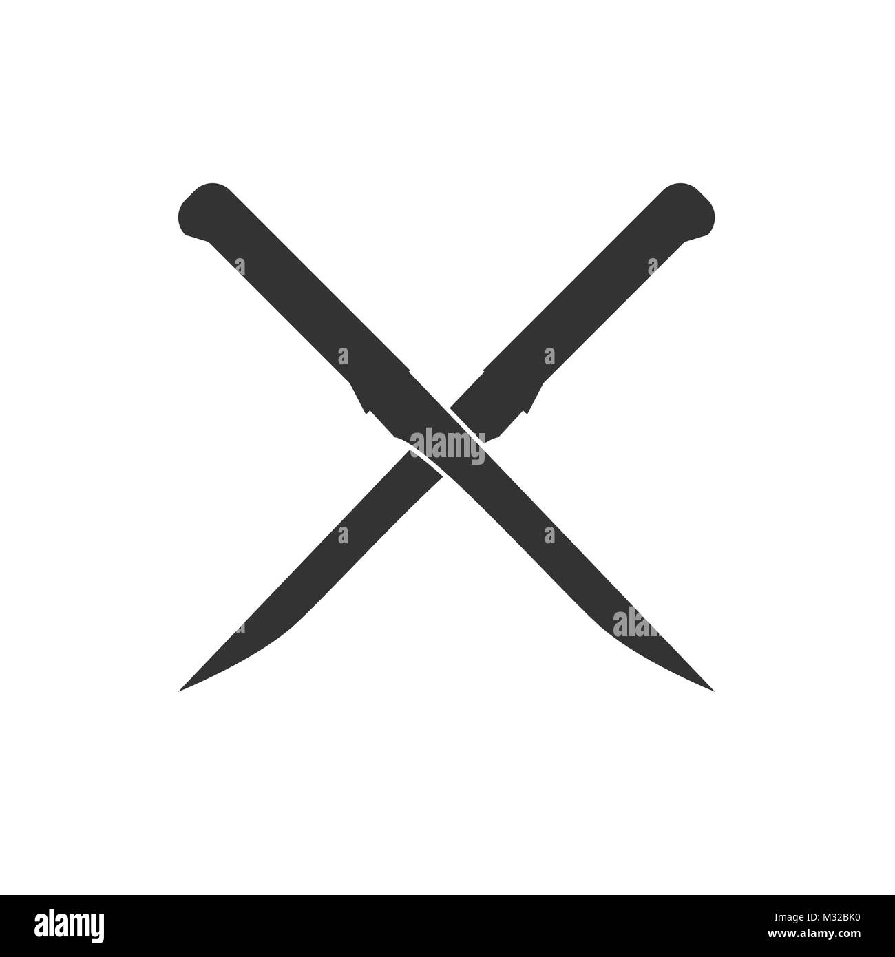 Silhouettes of kitchen knives , vector Stock Photo Alamy