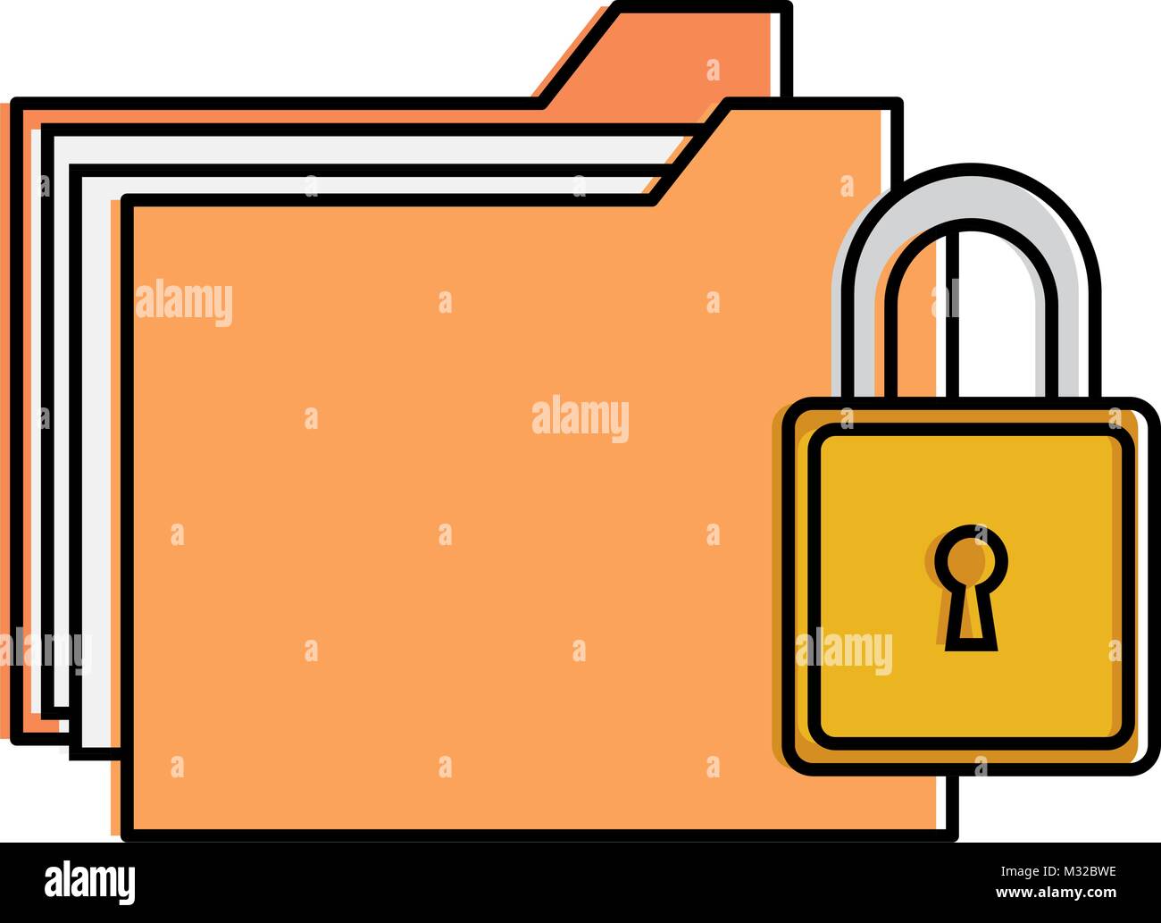 folder document with padlock Stock Vector Image & Art - Alamy