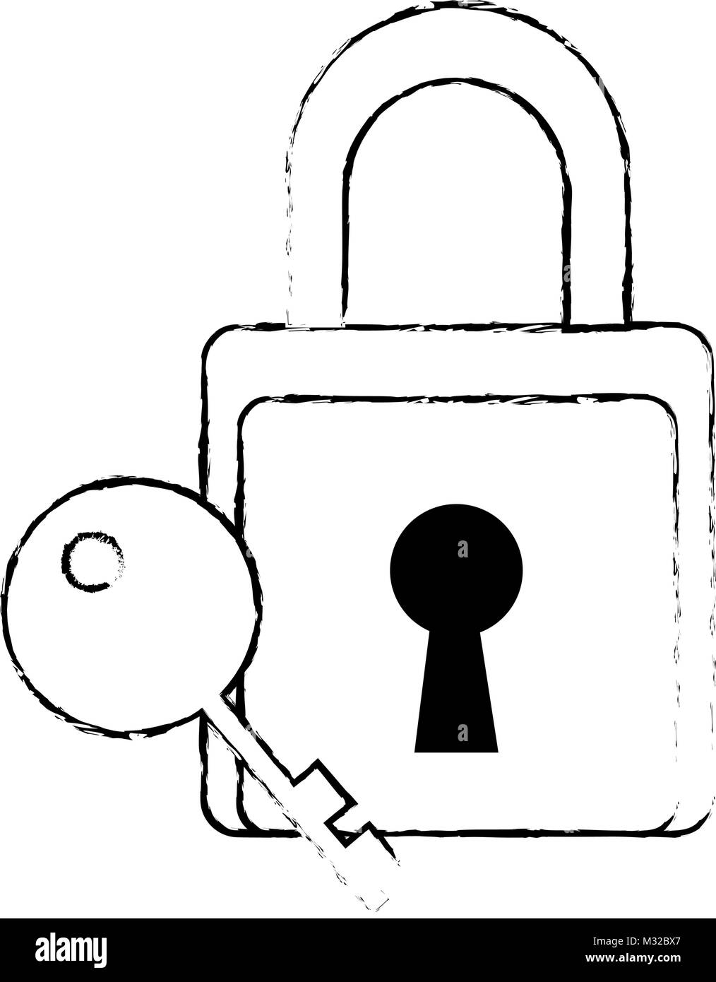safe secure padlock with key Stock Vector Image & Art - Alamy