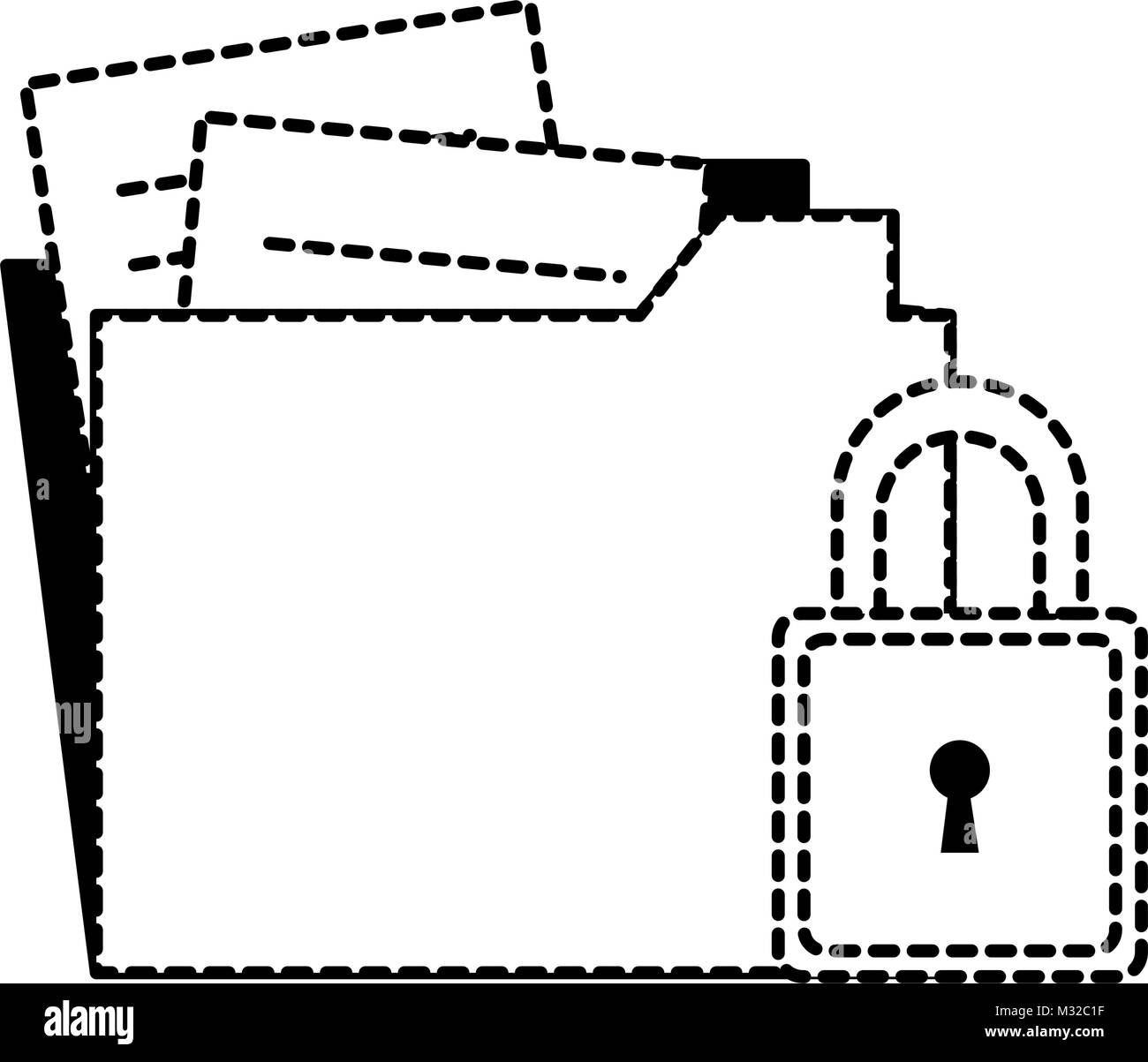 folder document with padlock Stock Vector Image & Art - Alamy