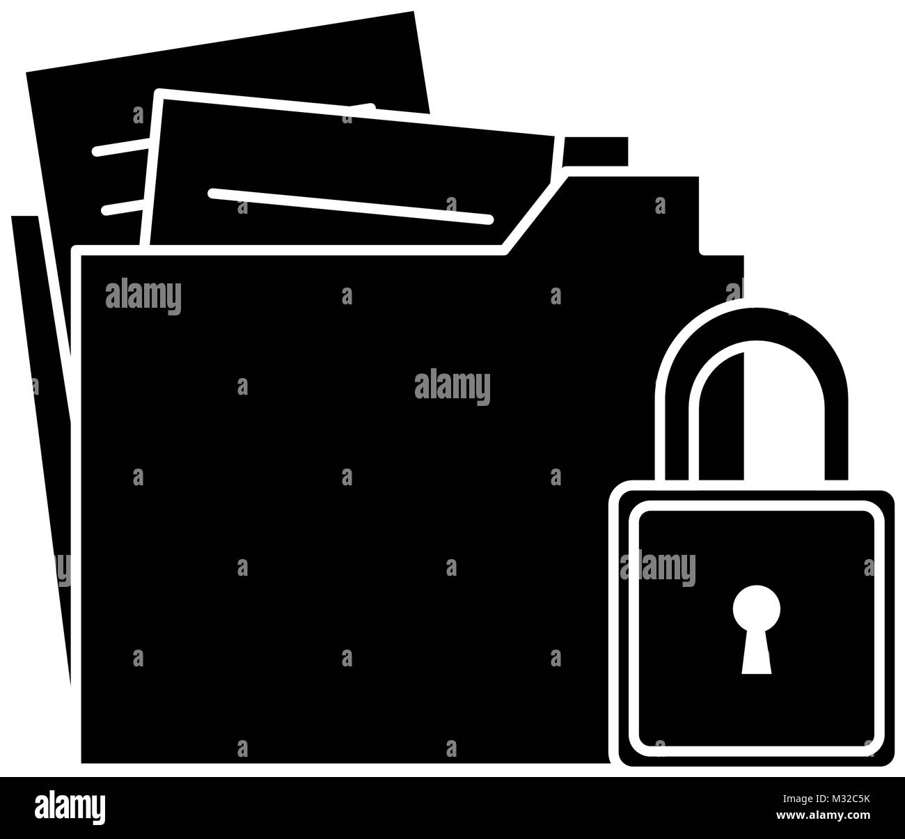 folder document with padlock Stock Vector Image & Art - Alamy