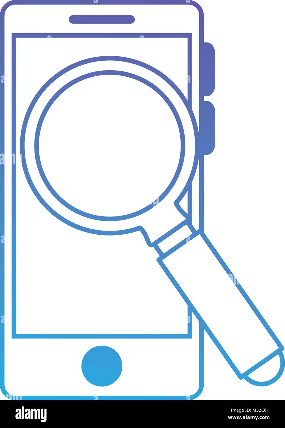 smartphone with magnifying glass Stock Vector Image & Art - Alamy