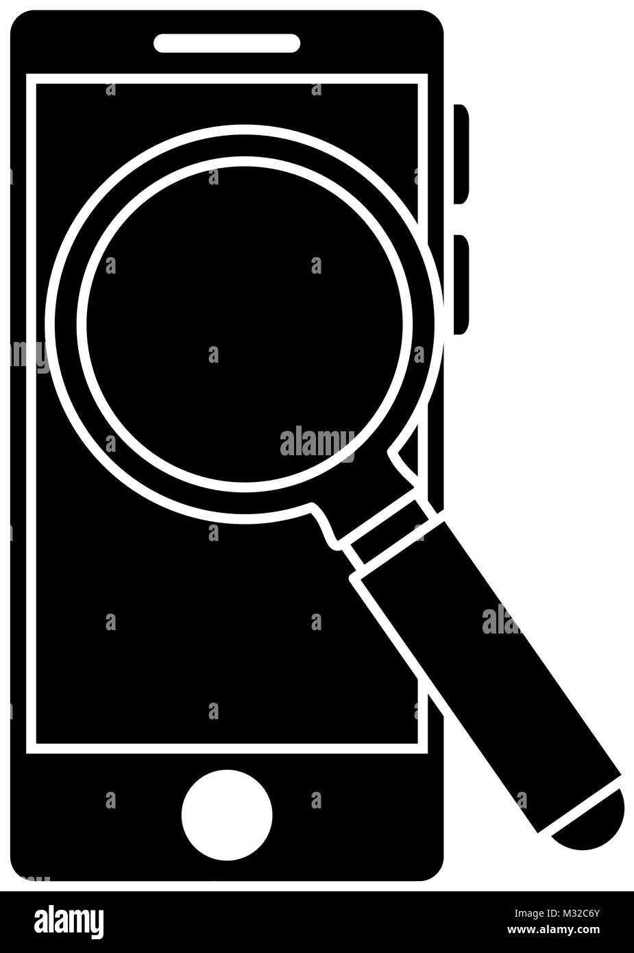 smartphone with magnifying glass Stock Vector Image & Art - Alamy