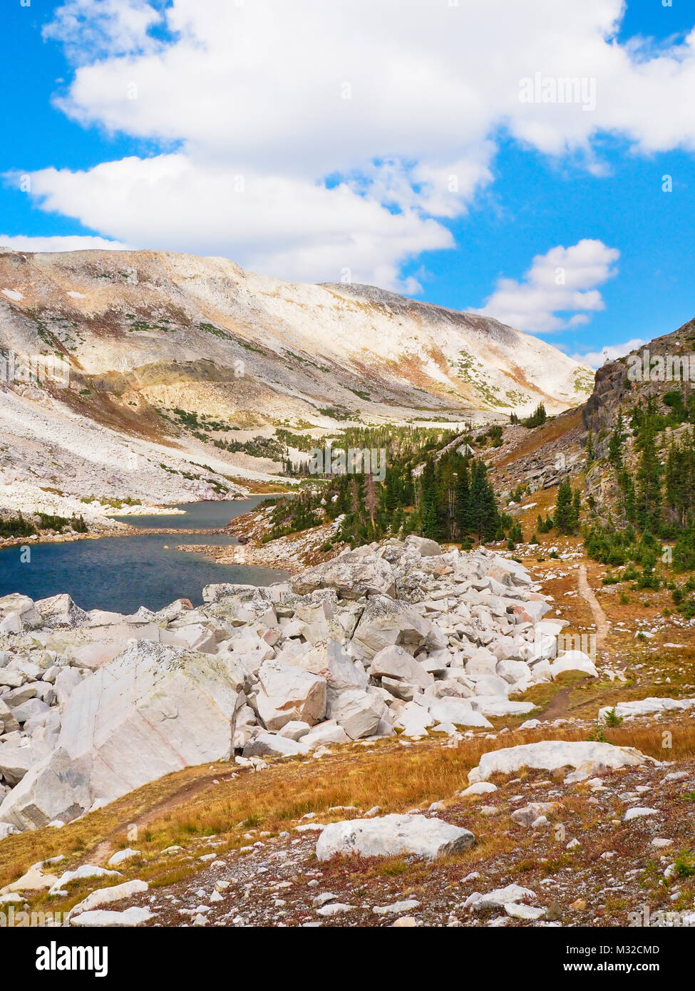 Lake 296 Trail, Lookout Lake, Snowy Range Scenic Byway, Centennial, Wyoming, USA Stock Photo