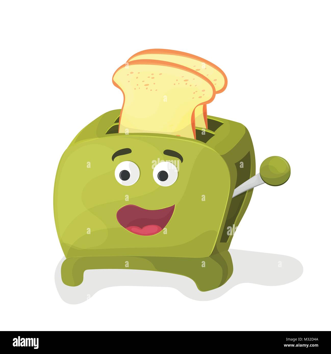 illustration of a cartoon toaster on a white background Stock Vector