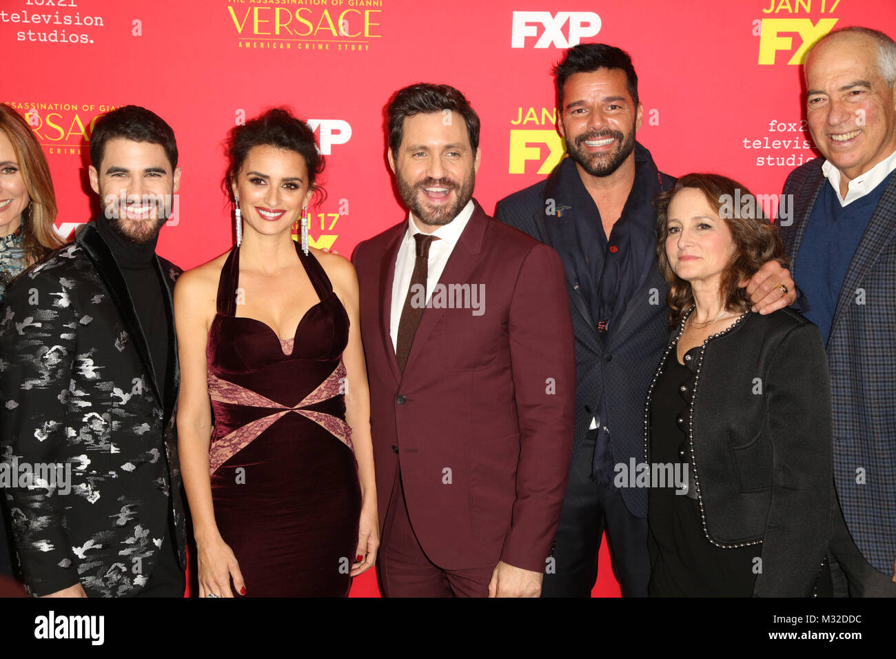 Celebrities attend FX’s 'The Assassination of Gianni Versace: American Crime Story' Premiere at ArcLight Hollywood.  Featuring: Dana Walden, Darren Criss, Penelope Cruz, Edgar Ramirez, Ricky Martin, Nina Jacobson and Gary Newman Where: Los Angeles, California, United States When: 09 Jan 2018 Credit: Brian To/WENN.com Stock Photo