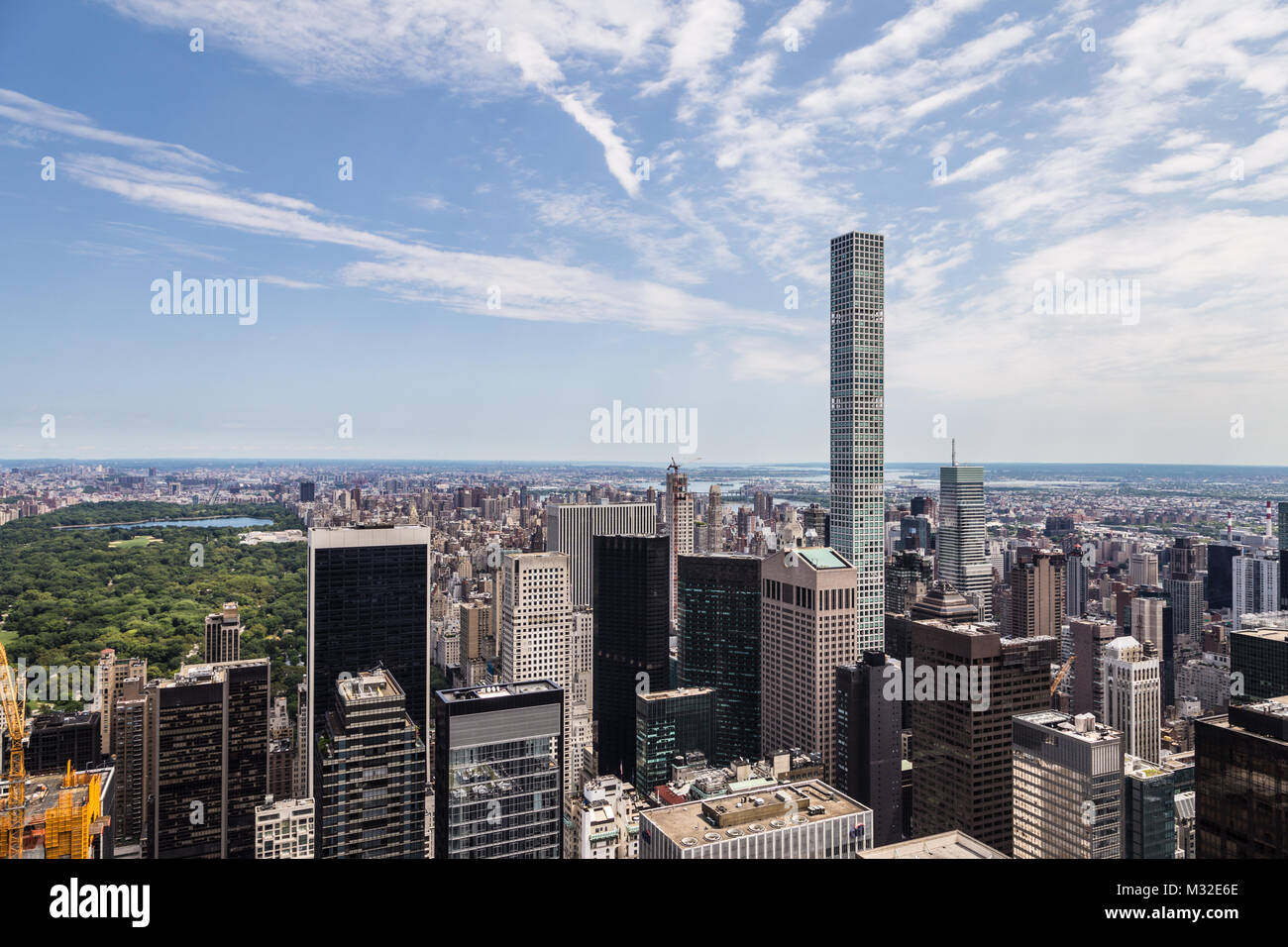 Aerial view of Central Park from Midtown in Manhattan, New York City on ...