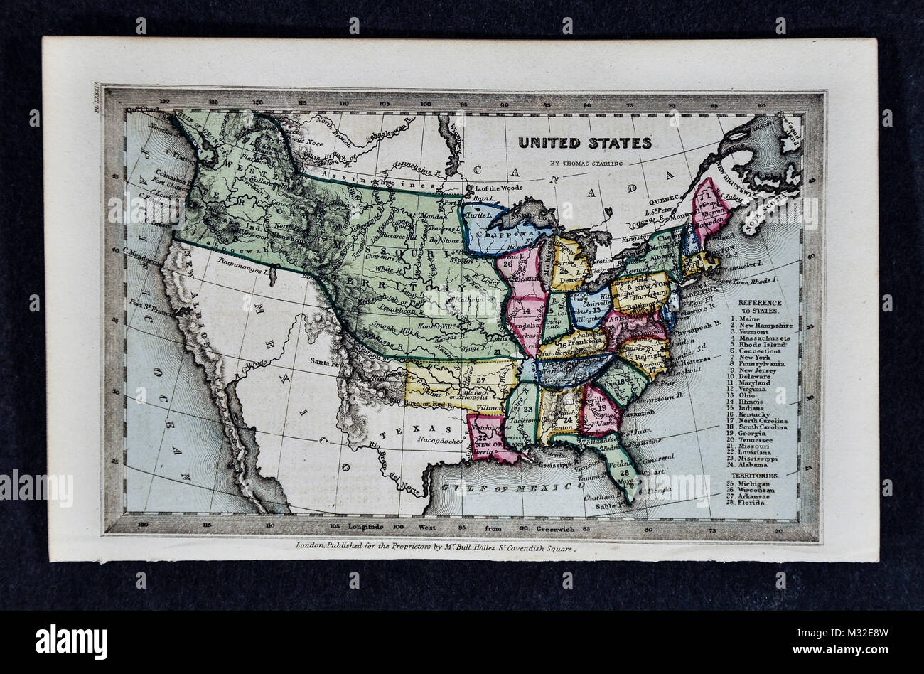 Map of new york 1834 hi res stock - Starling 1834 Map United States Missouri Territory M32E8W