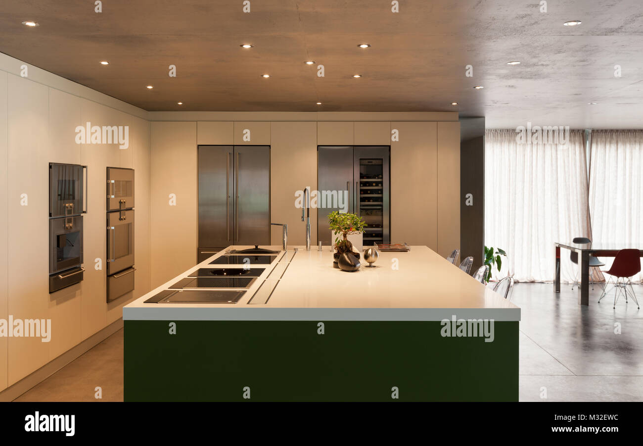 Modern kitchen, interior, house in cement Stock Photo