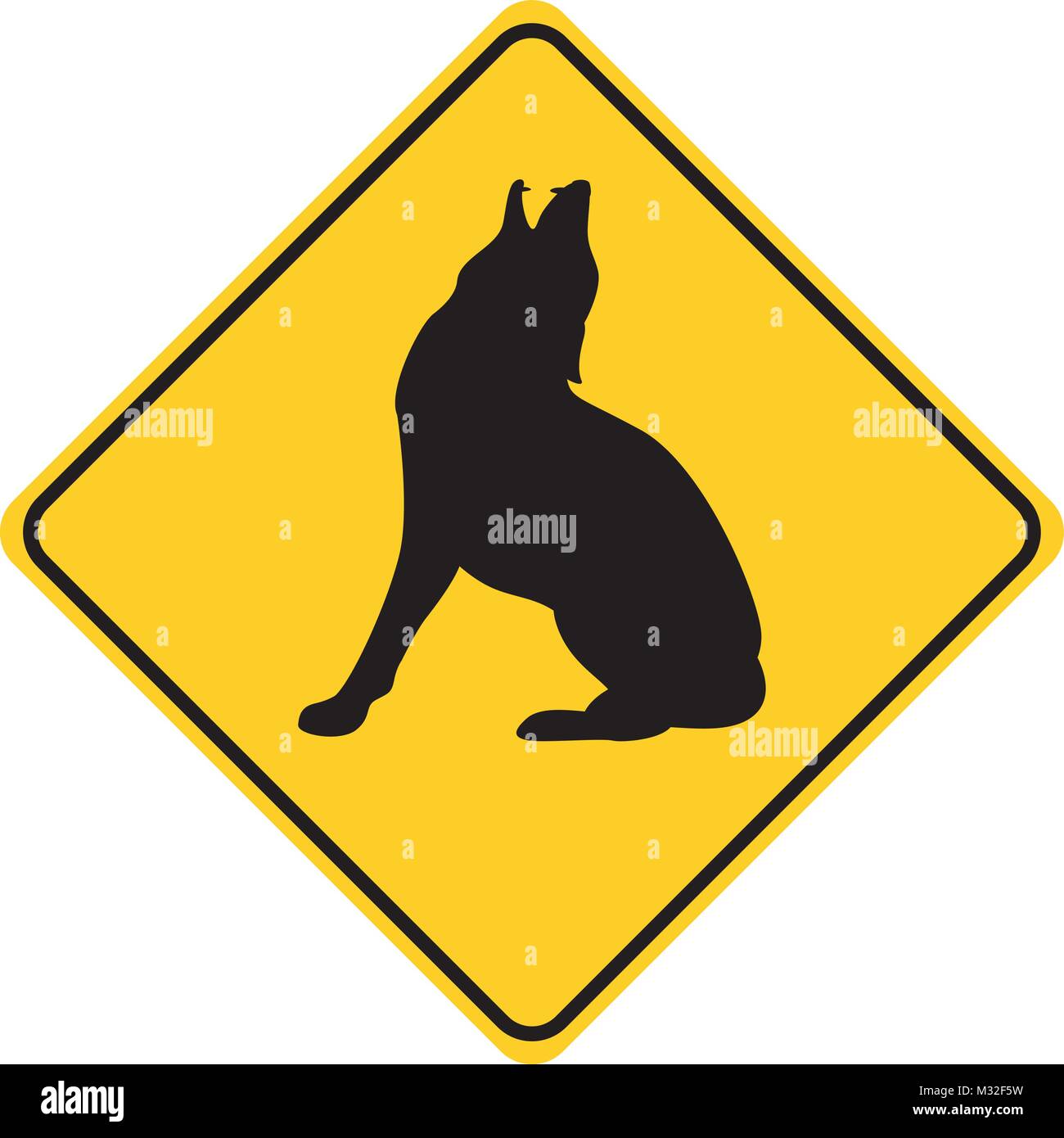 Wolf warning sign Stock Vector Images - Alamy