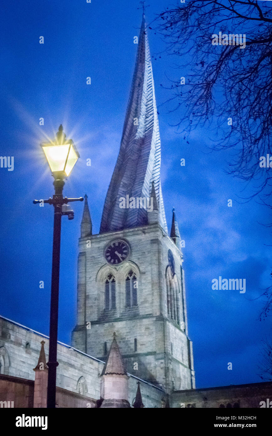 Chesterfield Crooked spire at night,Church of St Mary and All Saints ...