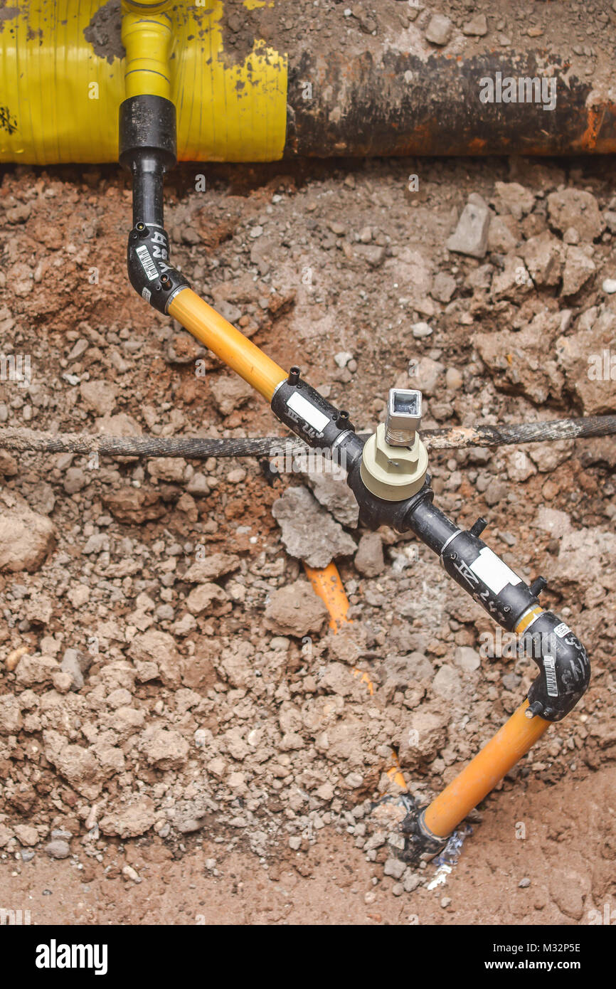 underground gas pipe reparation Stock Photo Alamy