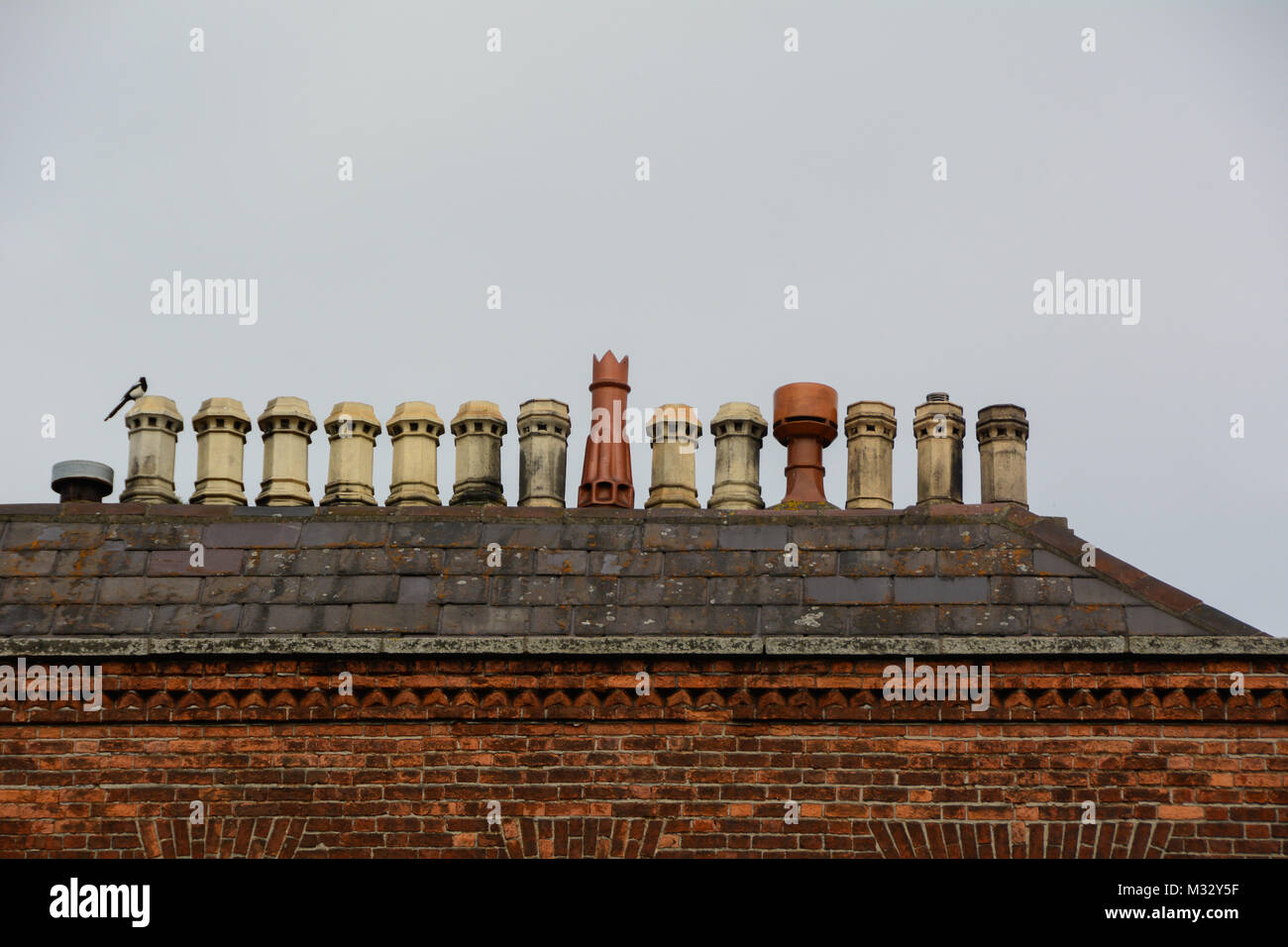A row of chimney pots on a building in Dublin, Ireland Stock Photo Alamy