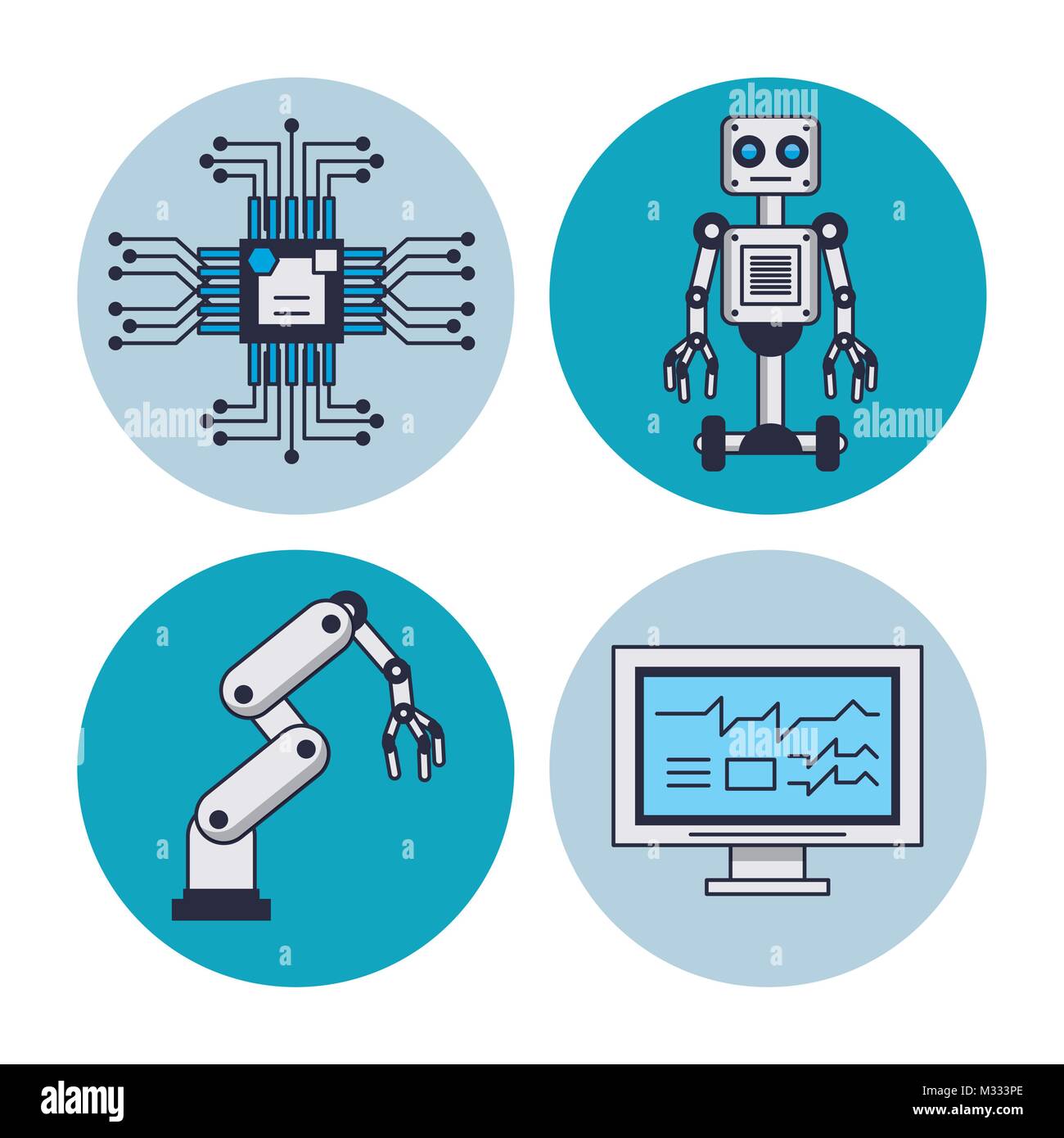 Artificial intelligence round icons Stock Vector Image & Art - Alamy