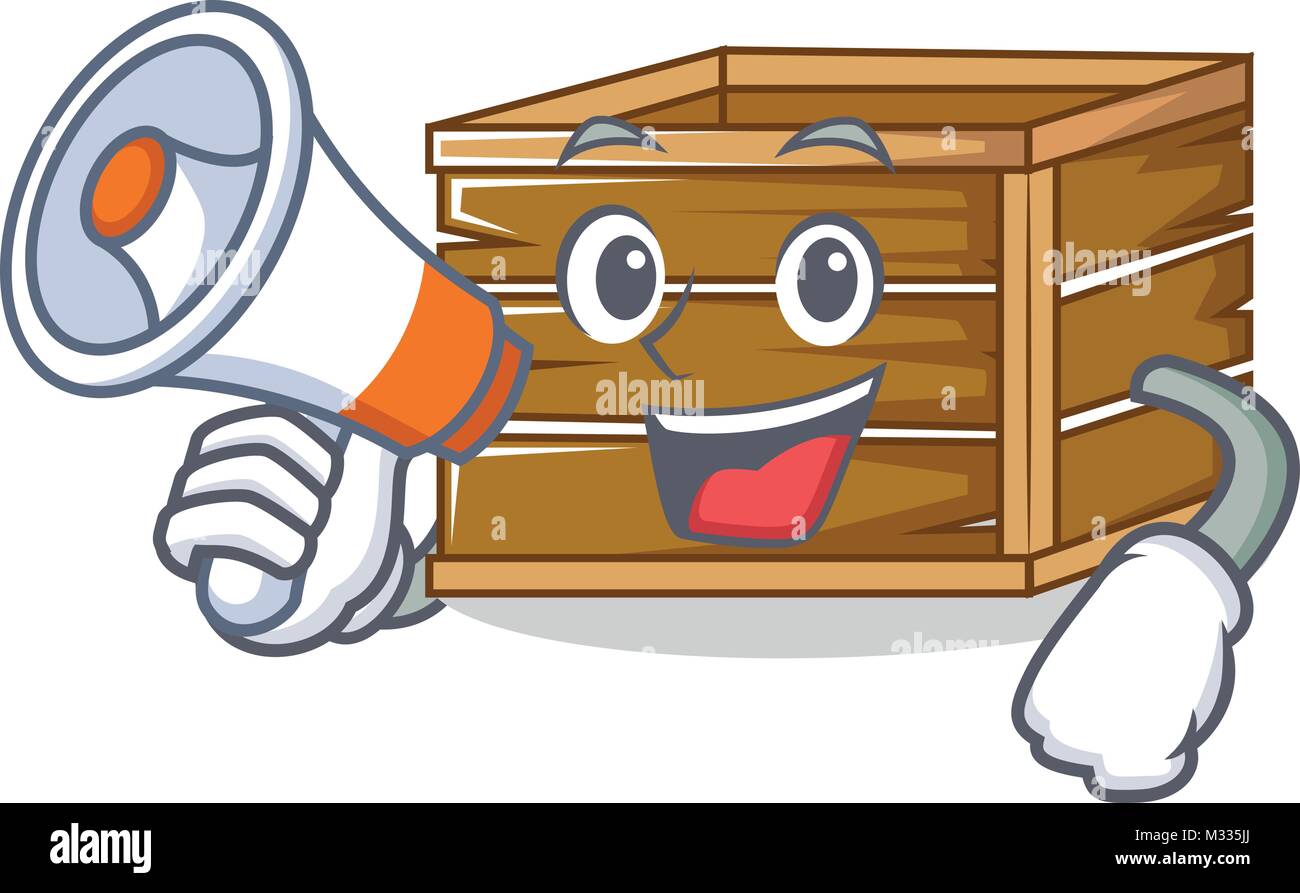 With megaphone crate character cartoon style Stock Vector Image & Art ...