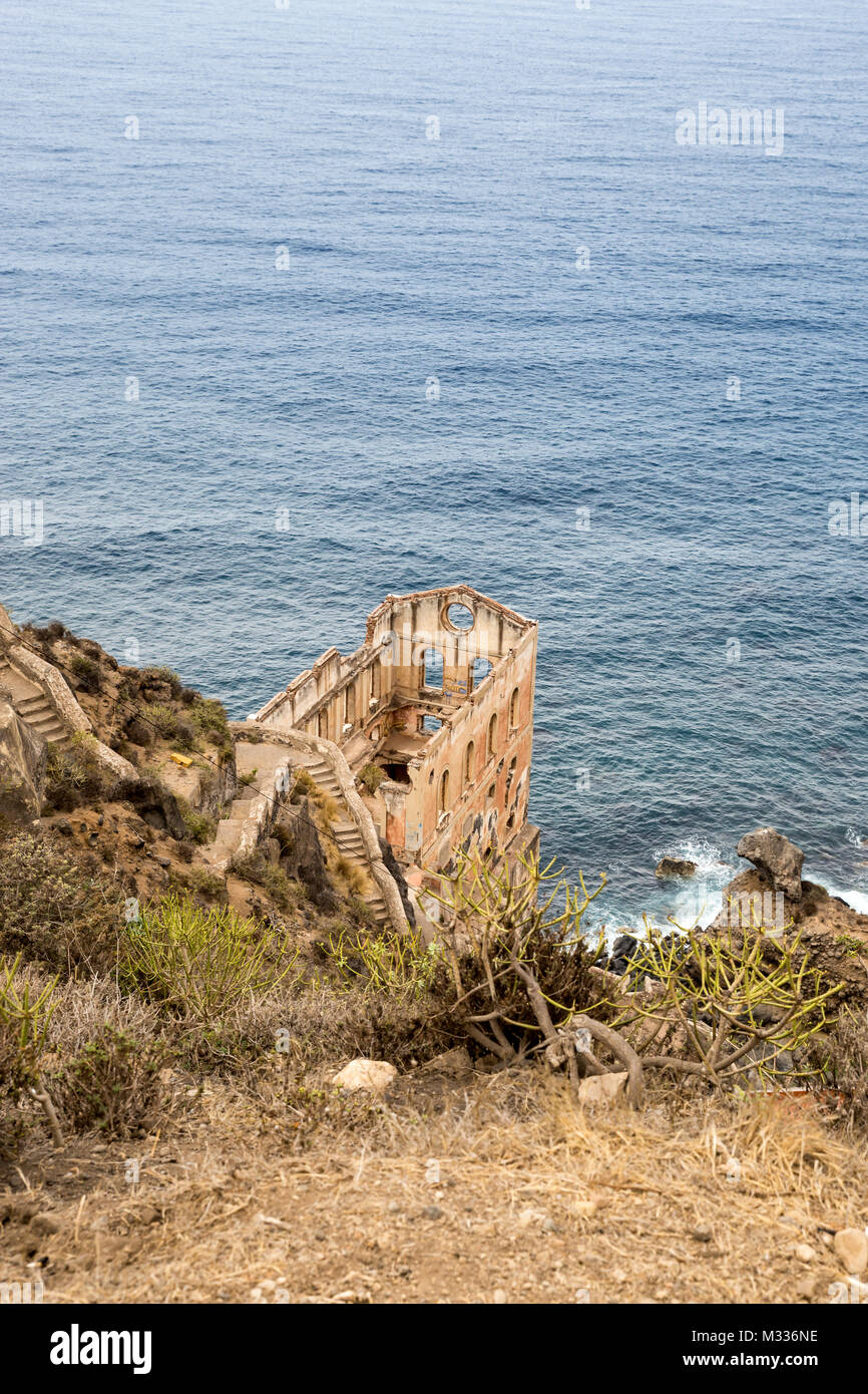 Ruin of Los Realejos on Cliff of Tenerife, Spain Stock Photo