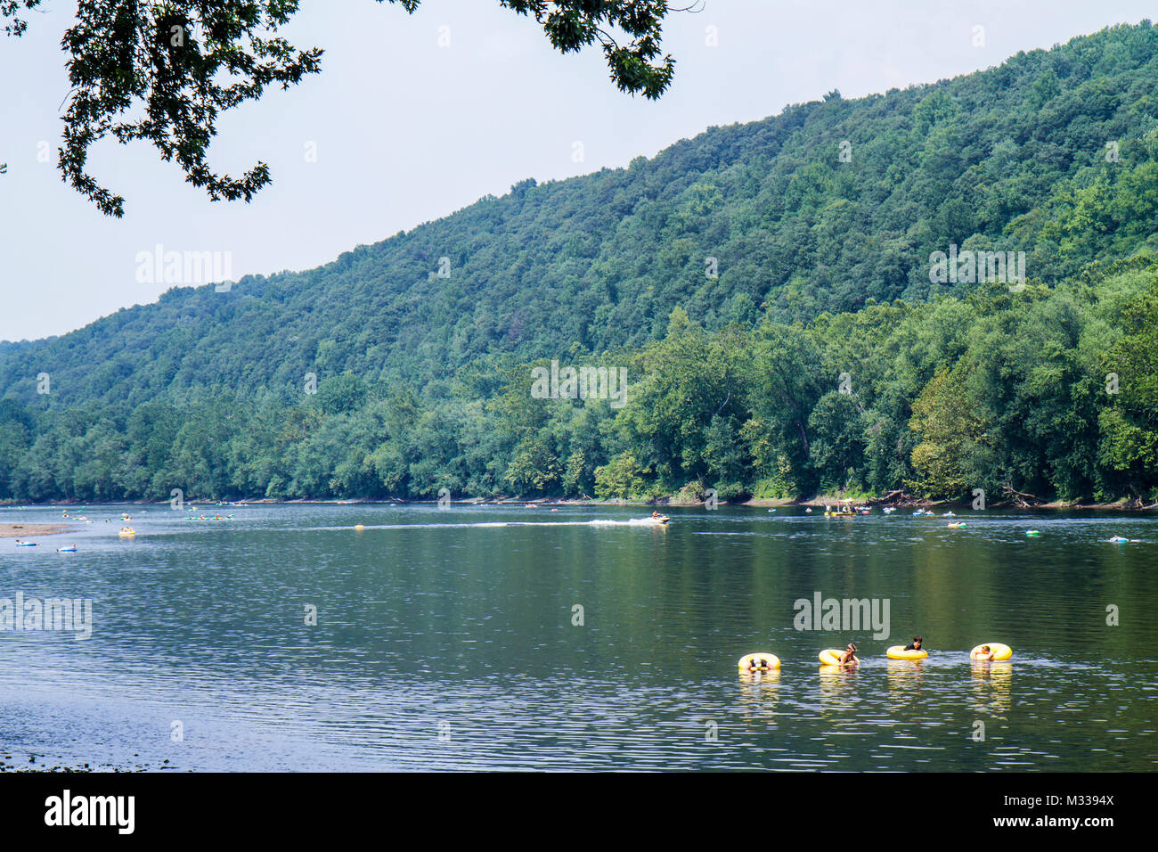 Pennsylvania,PA,Northeastern,Point Pleasant,Delaware River water,New Jersey view,River water Country,outfitters,nature,natural,scenery,tubing,recreati Stock Photo