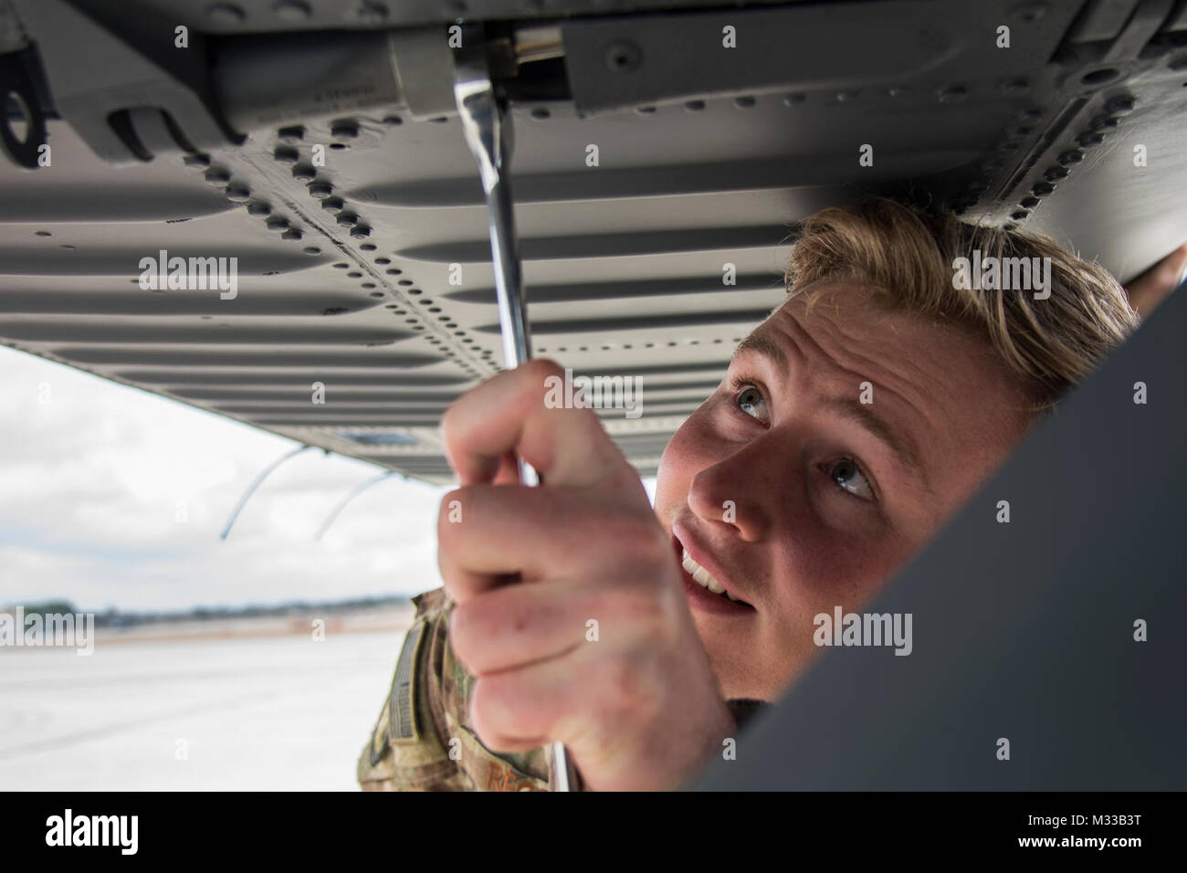 Senior Airman Alex Regan, 723d Aircraft Maintenance Squadron crew cheif ...