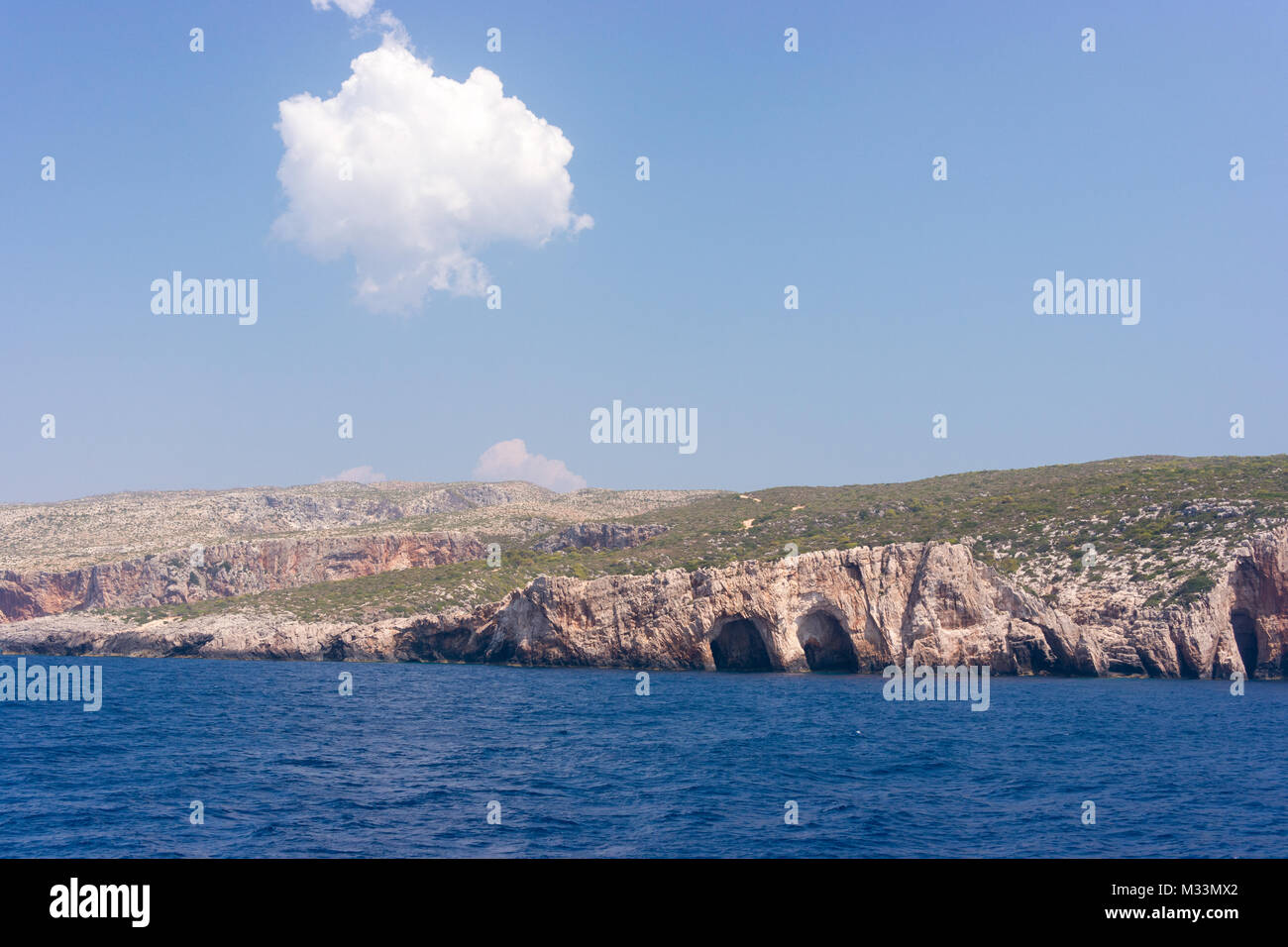 Beautiful sea landscapes on Zakynthos Island in Greece Stock Photo