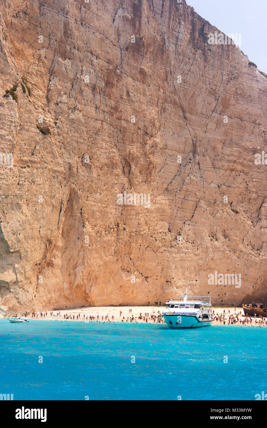 Amazing landscape  of Navagio beach on Zakynthos island in Greece, Europe Stock Photo