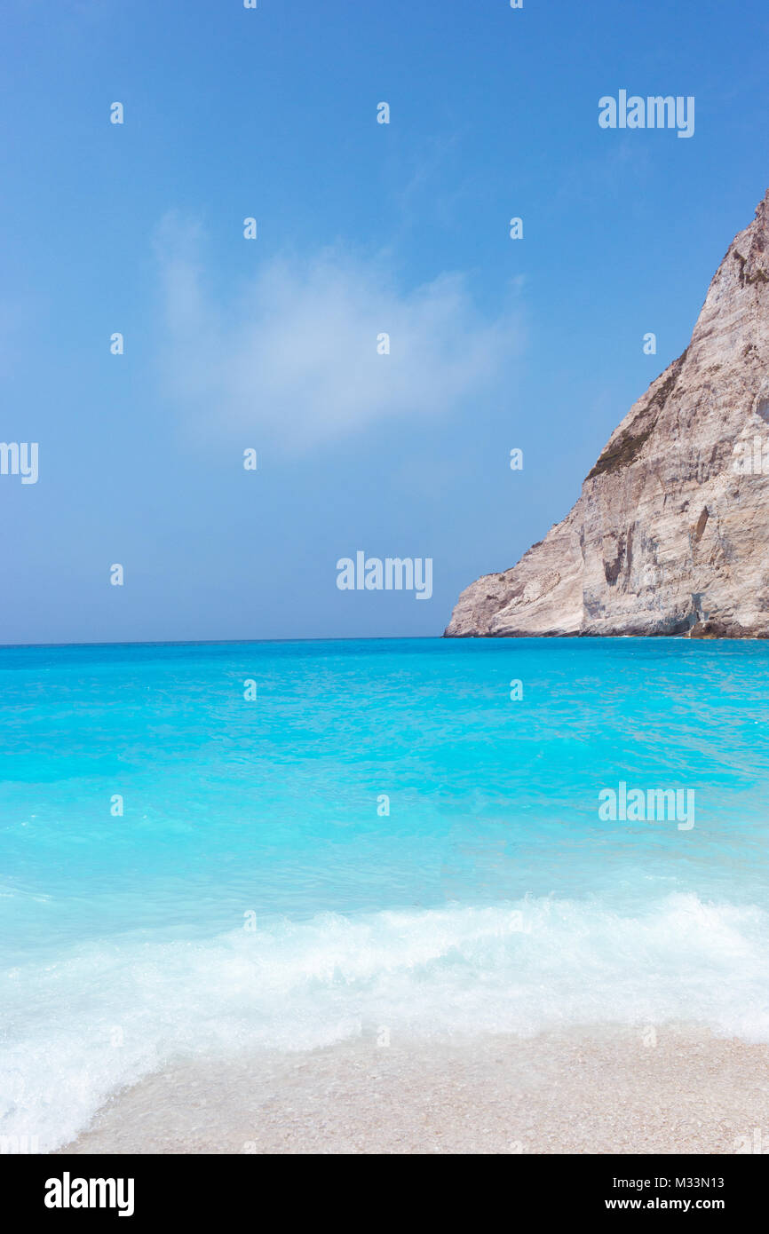 Amazing landscape  of Navagio beach on Zakynthos island in Greece, Europe Stock Photo