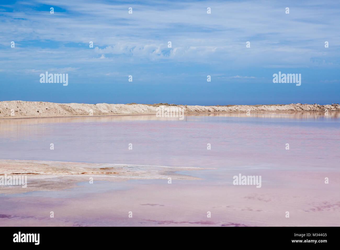 Salt pans, Walvis Bay, Namibia Stock Photo