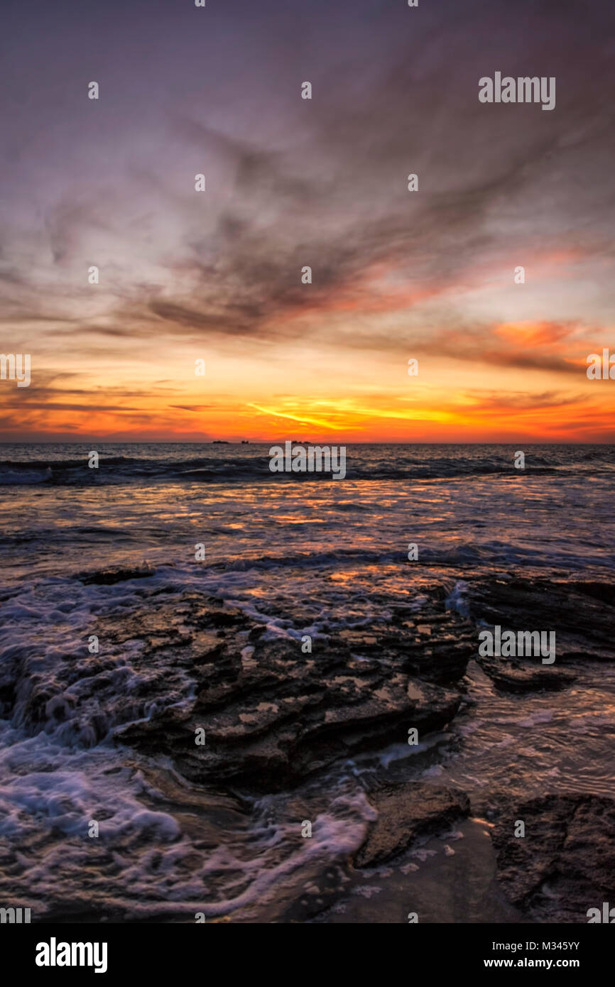 Beach sunset, Perth, Western Australia, Australia Stock Photo