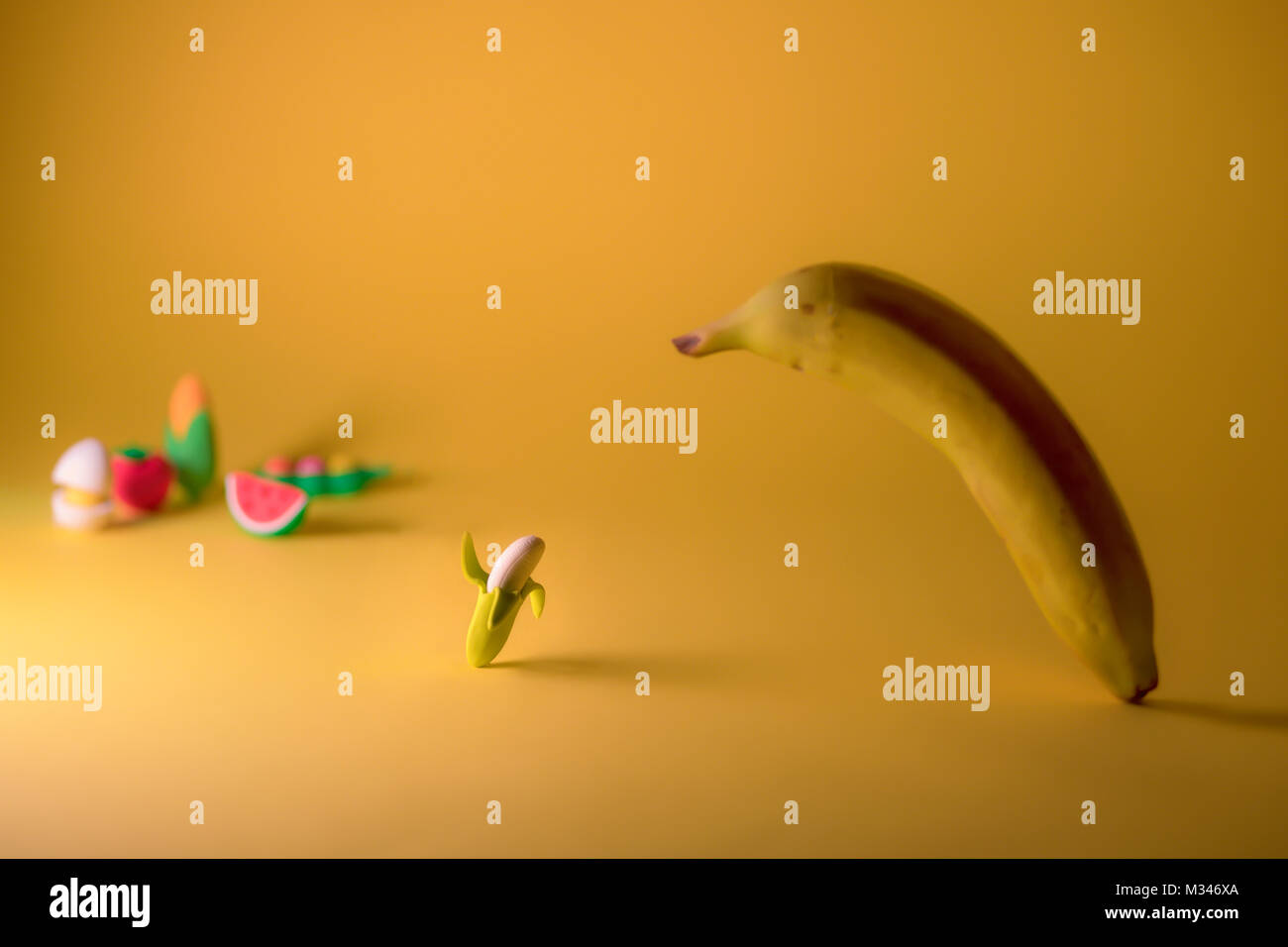Banana with a banana eraser Stock Photo - Alamy