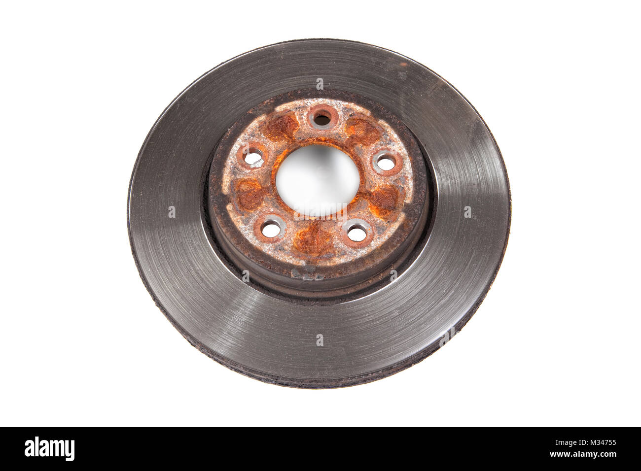 Close-up of an old disc brake on a car Stock Photo