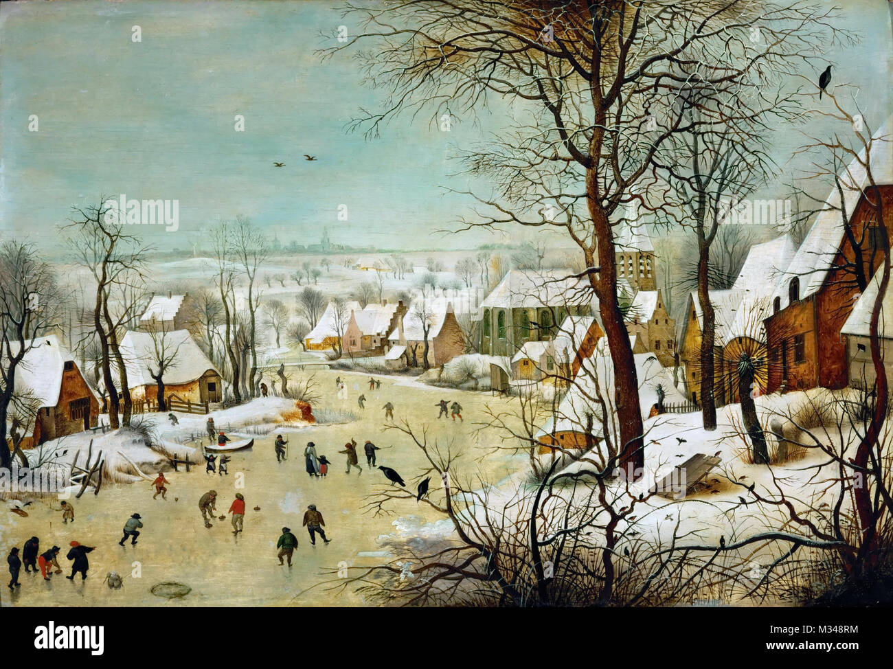 winter landscape with a bird trap winter landscape with a bird trap