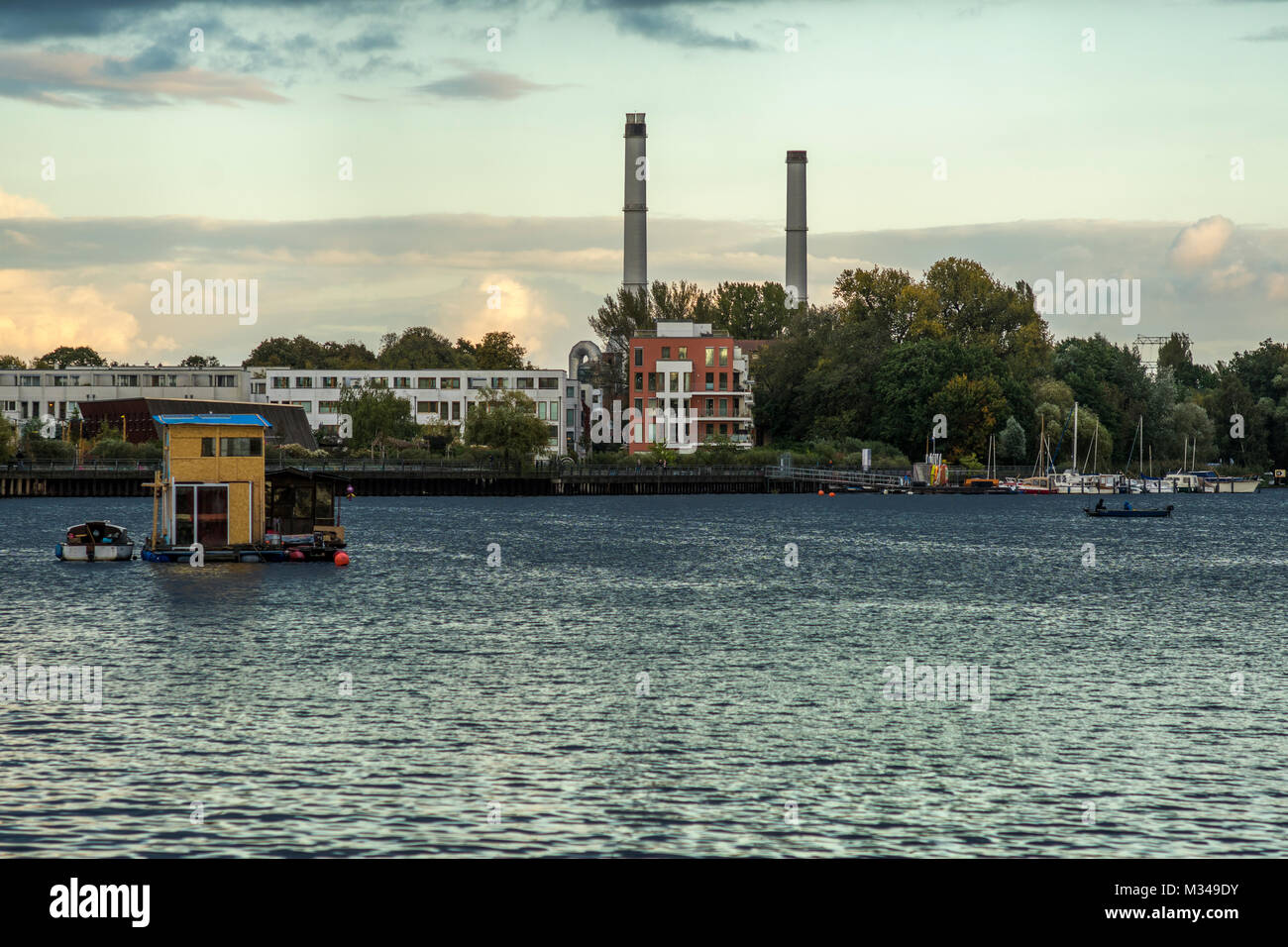A Houseboat In The Rummelsburger See With In The Background