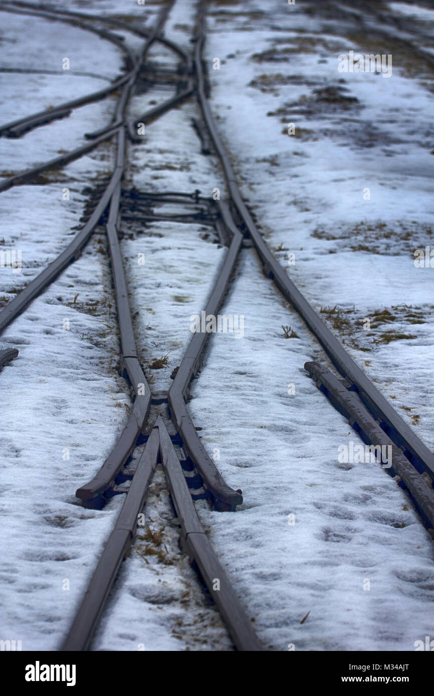 Narrow gauge railroad (dolly way) in logging. Remains of camps for