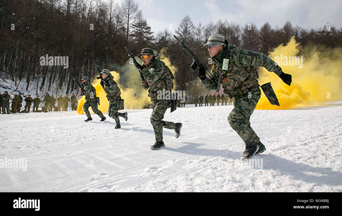 Republic of Korea Marines demonstrate their combat tactics for U.S ...