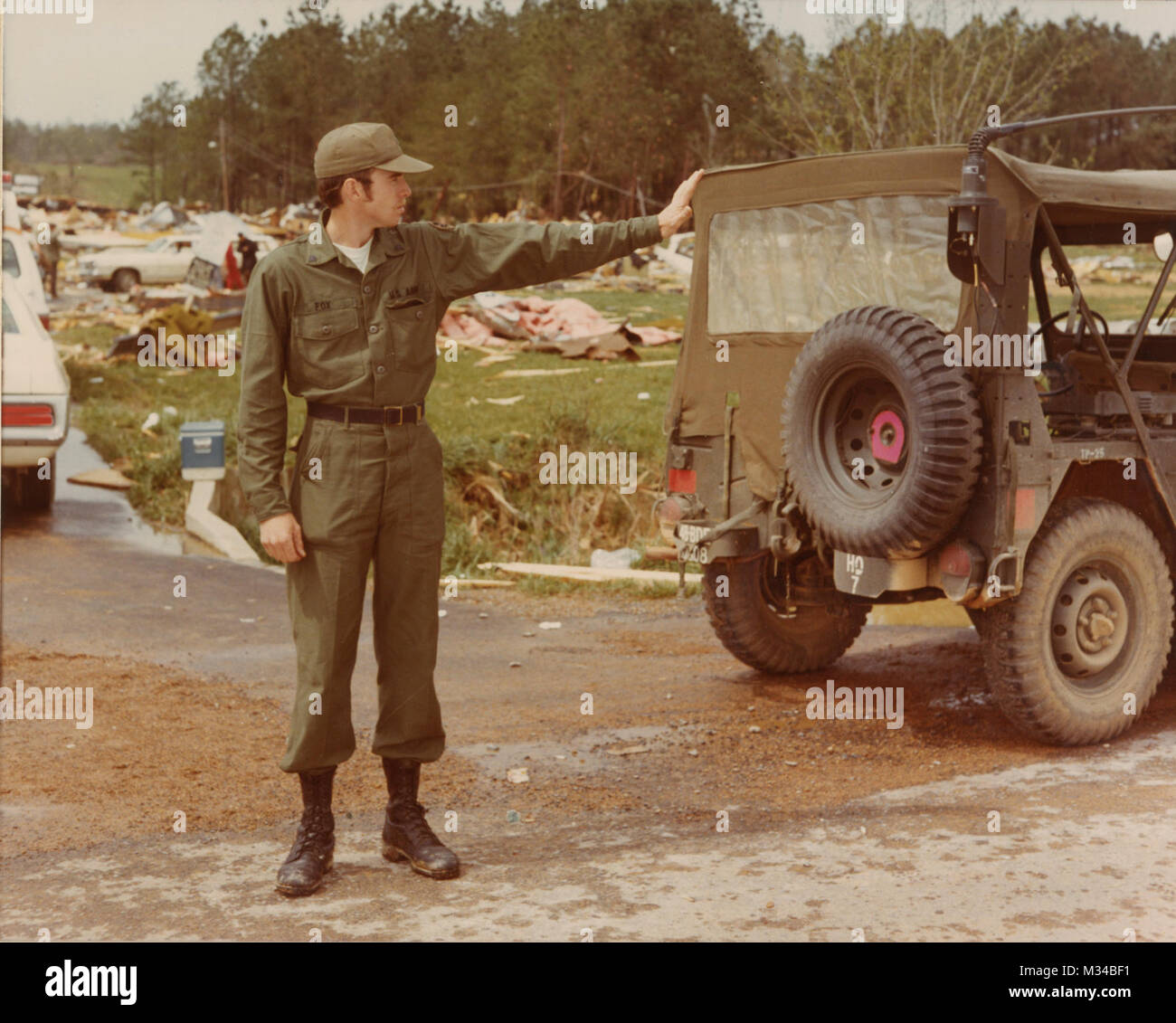 RESACA, April 1974 SP4 Roy Fox directs traffic at a trailer