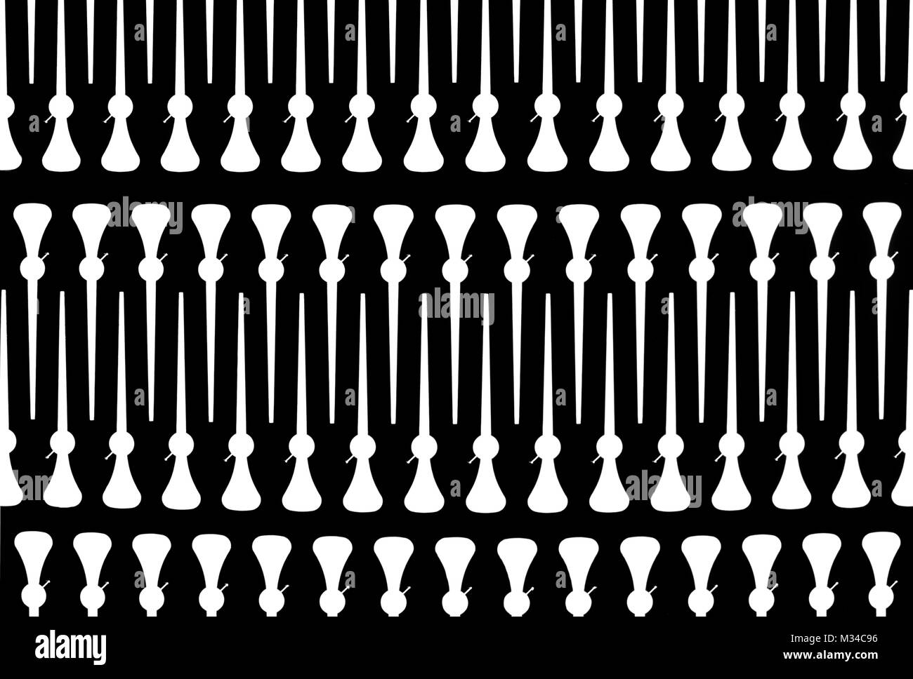 Black anodized aluminium plate with laser-cut pointers Stock Photo
