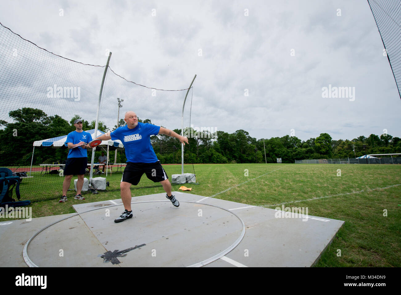 Tim Wymore, an Air Force wounded warrior athlete, prepares to throw a