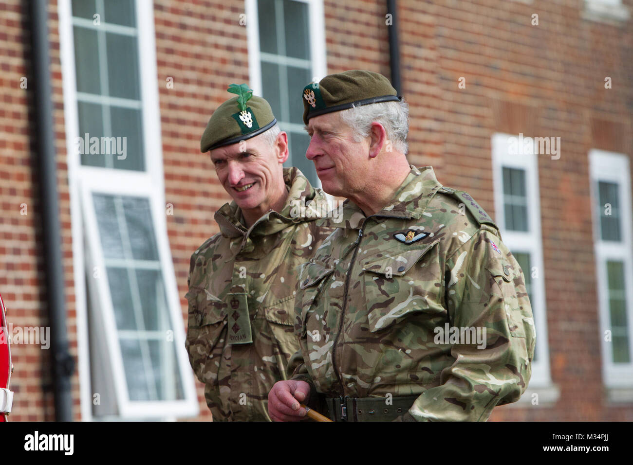 Prince Charles (King Charles III) visits Bulford Stock Photo